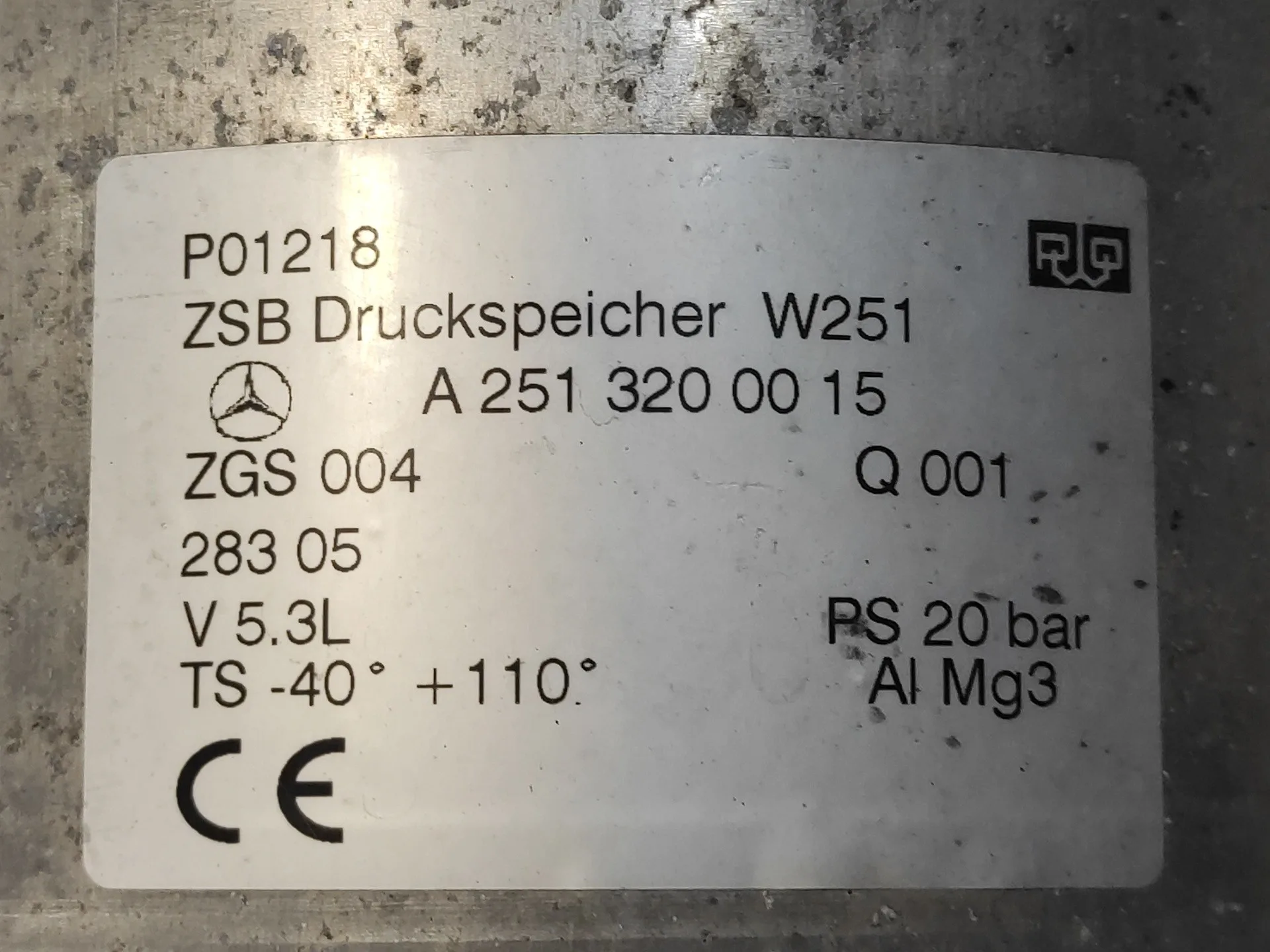 Acumulador Central Amortiguacion para Mercedes-Benz Clase R (W251)