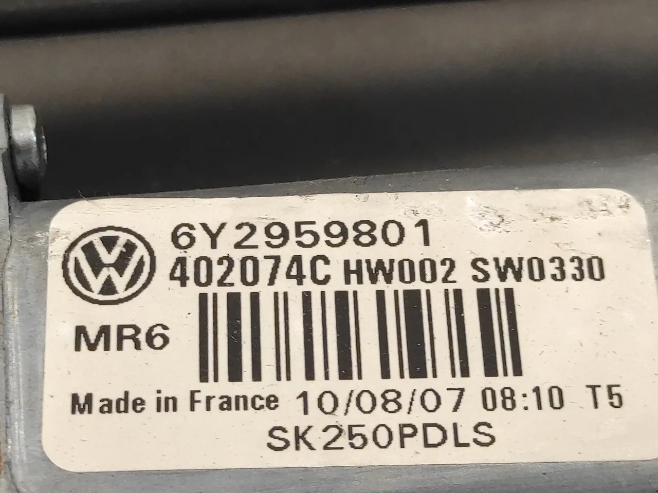 Elevalunas Delantero Derecho para Skoda Fabia (5J2 )