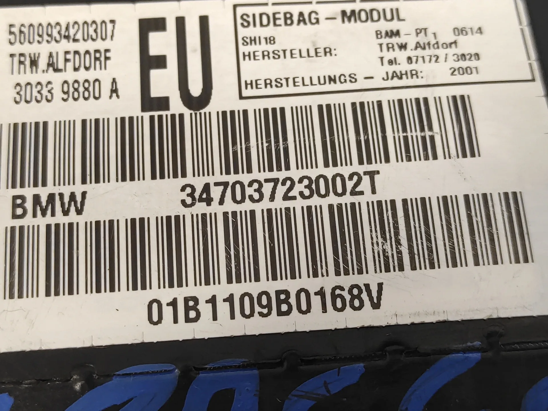 Airbag Lateral Delantero Derecho para Bmw Serie 3 Touring (E46)