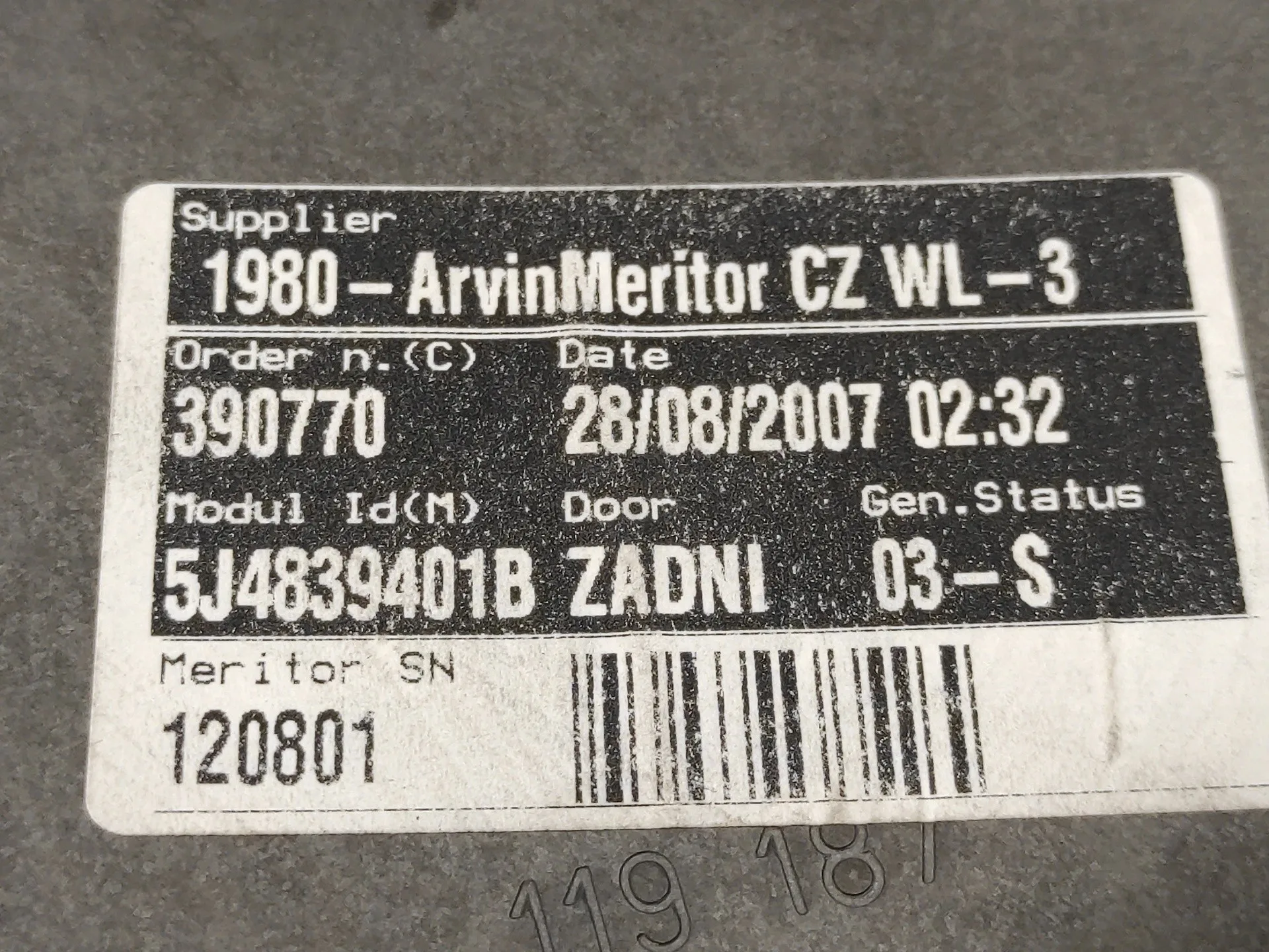 Elevalunas Trasero Izquierdo para Skoda Fabia (5J2 )