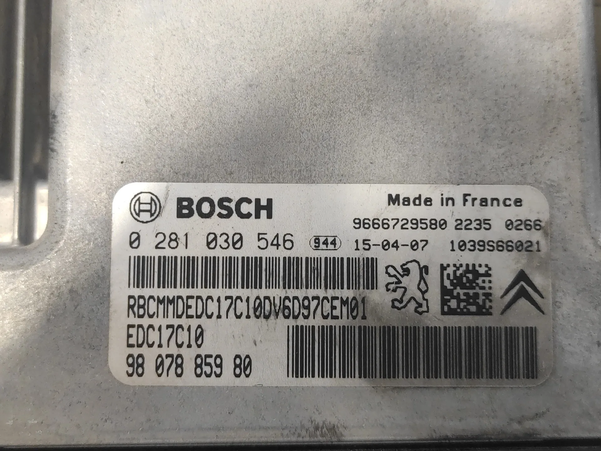 Centralita Motor Uce para Citroën C-Elysee