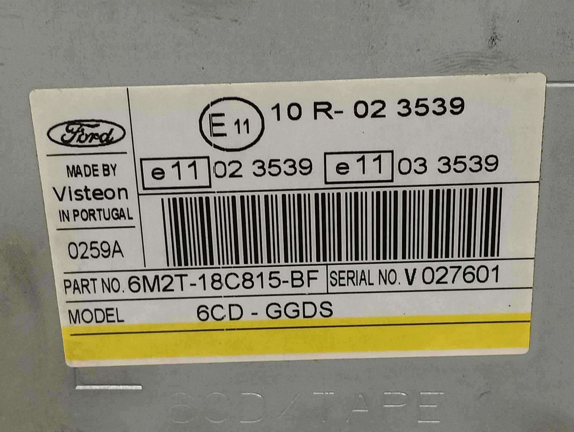 Sistema Audio / Radio Cd para Ford Galaxy (Ca1)