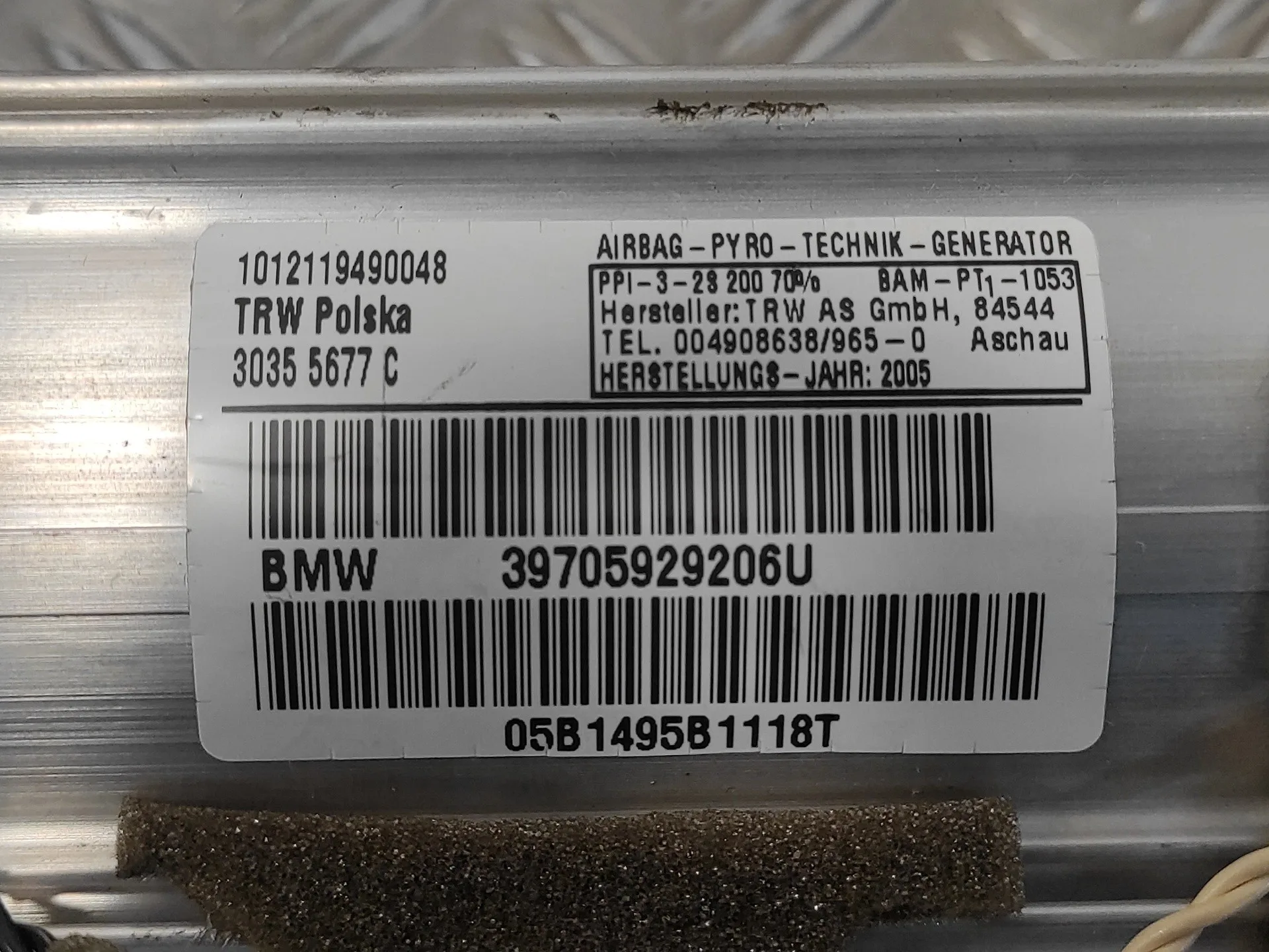 Airbag Delantero Derecho para Bmw Serie 3 Berlina (E90)