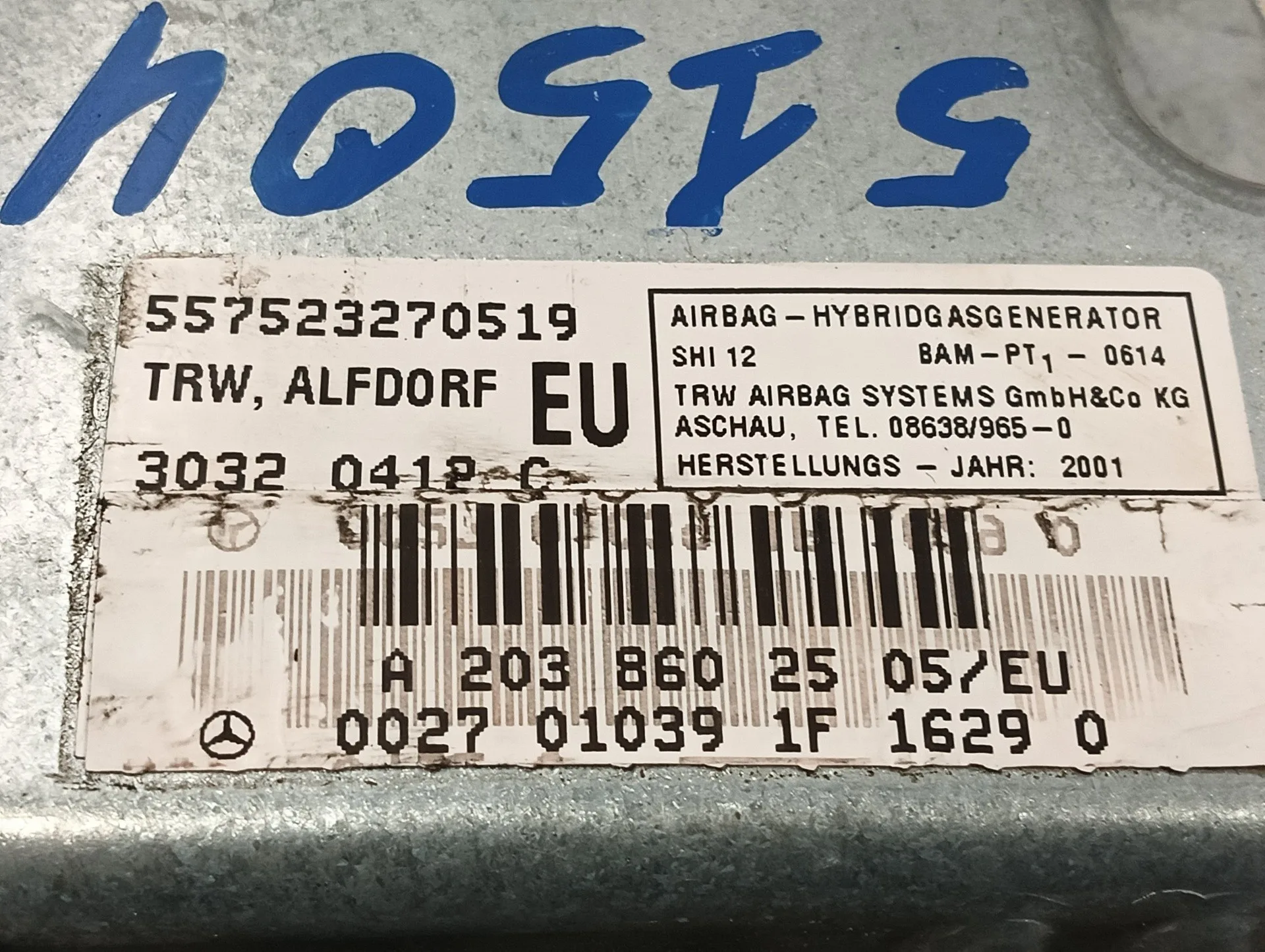 Airbag Lateral Delantero Izquierdo para Mercedes-Benz Clase C (W203) Berlina