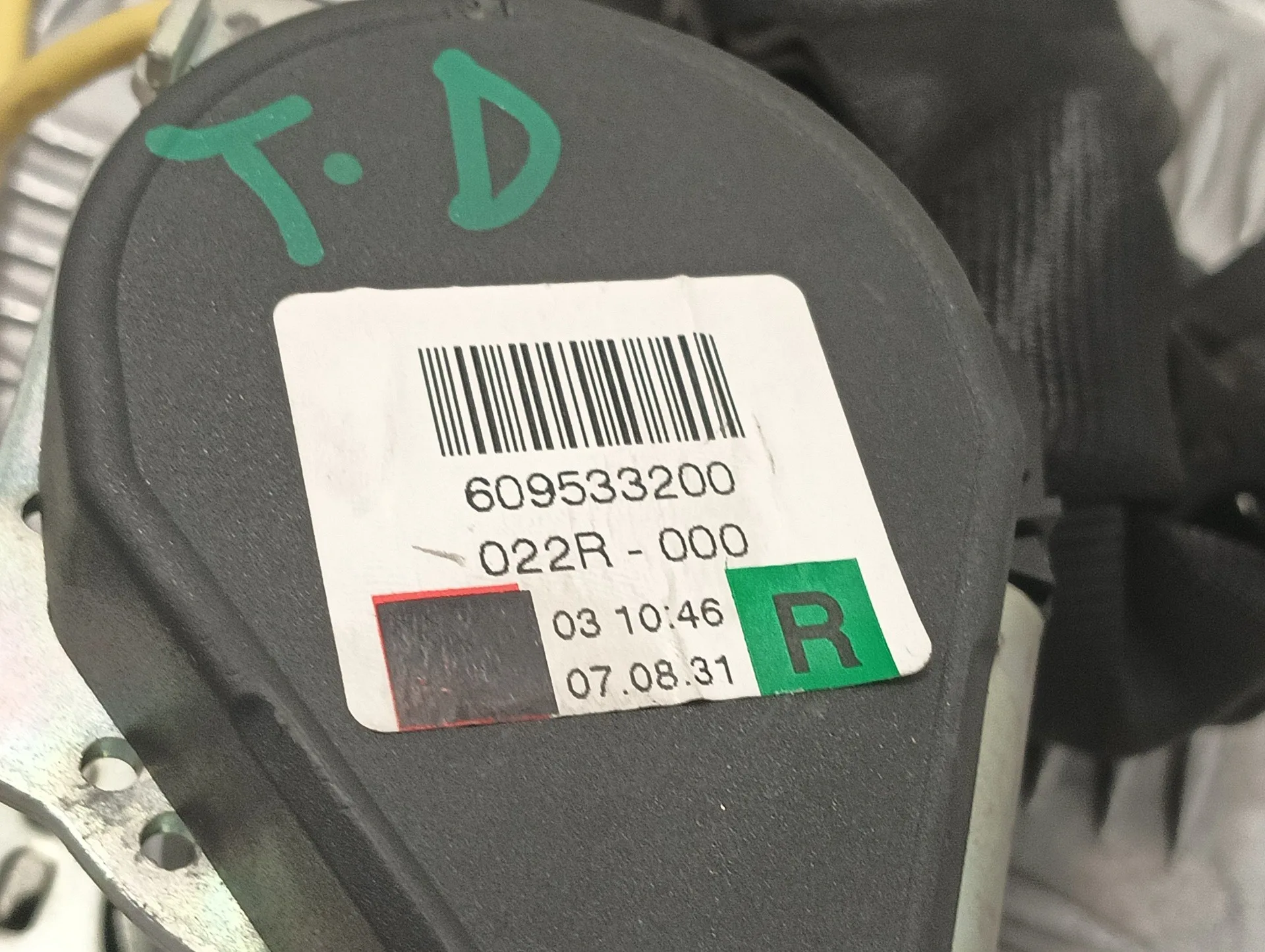 Cinturon Seguridad Trasero Derecho para Volkswagen Touareg (7L6)