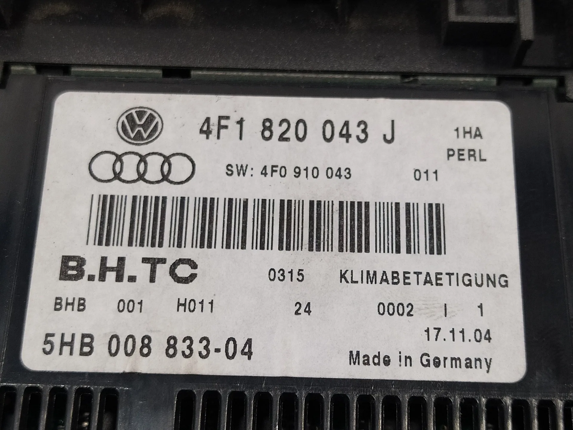 Mando Climatizador para Audi A6 Berlina (4F2)