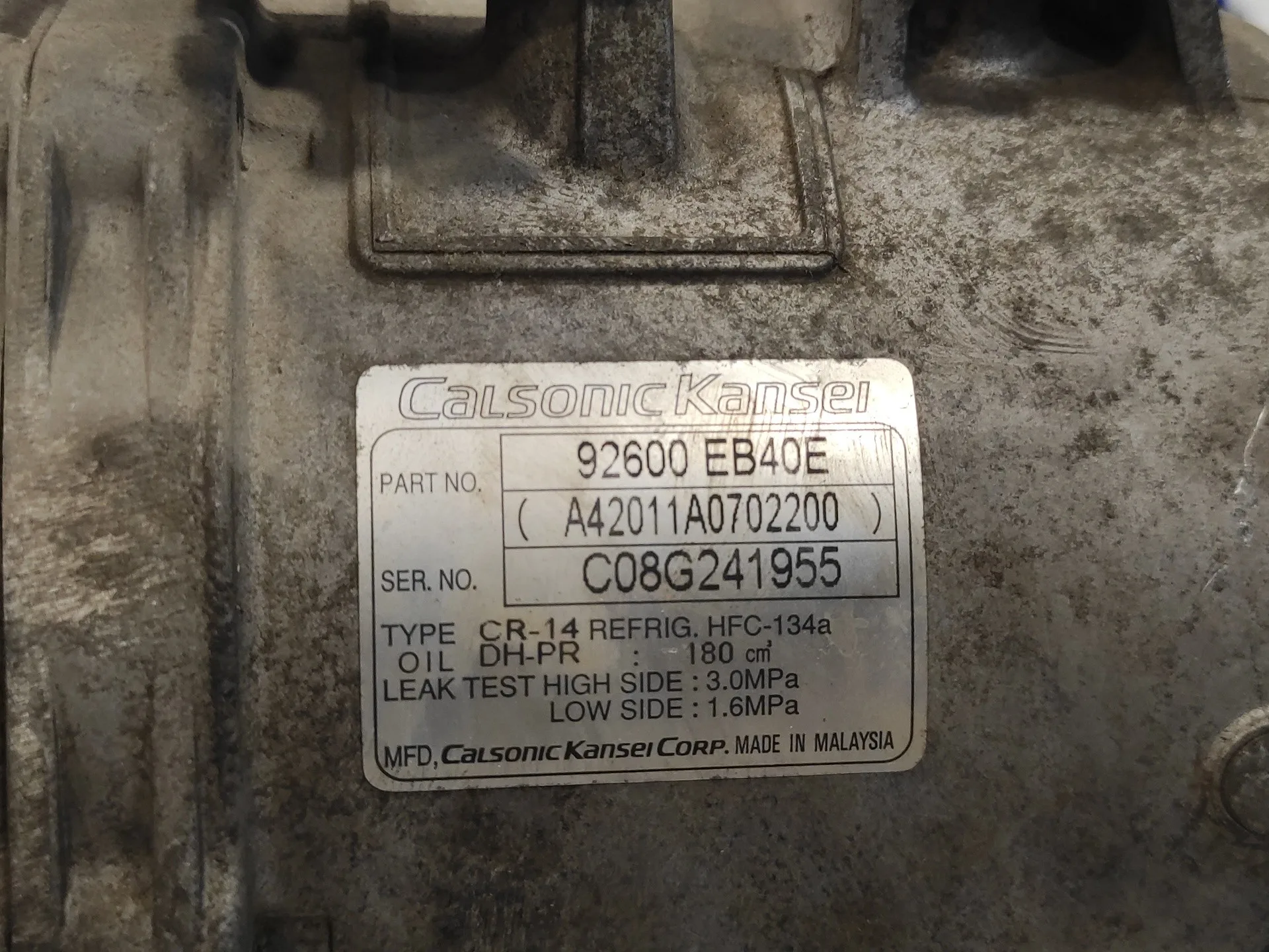 Compresor Aire Acondicionado para Nissan Navara Pick-Up (D40M)