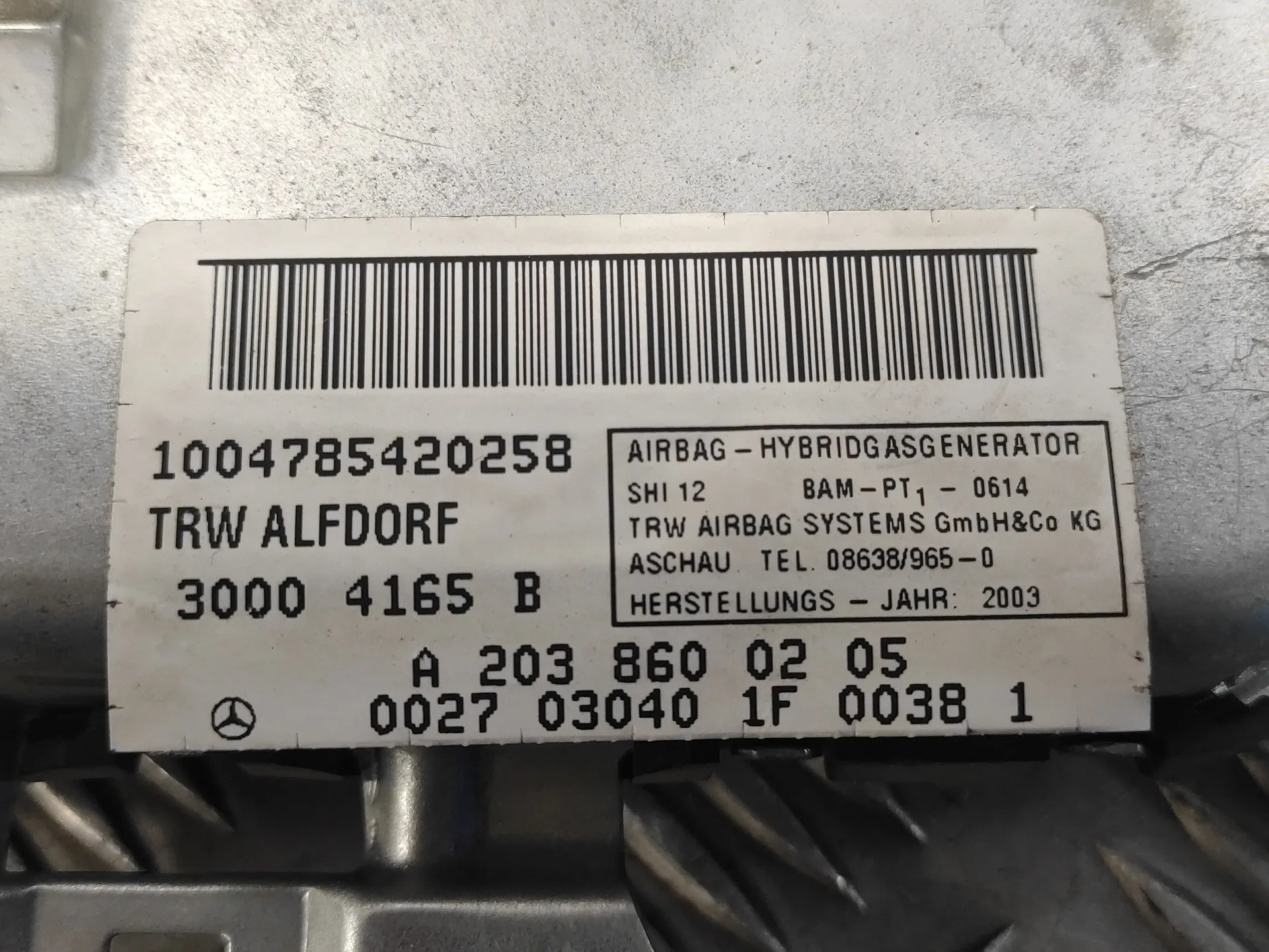 Airbag Lateral Trasero Derecho para Mercedes-Benz Clase E (W211) Berlina