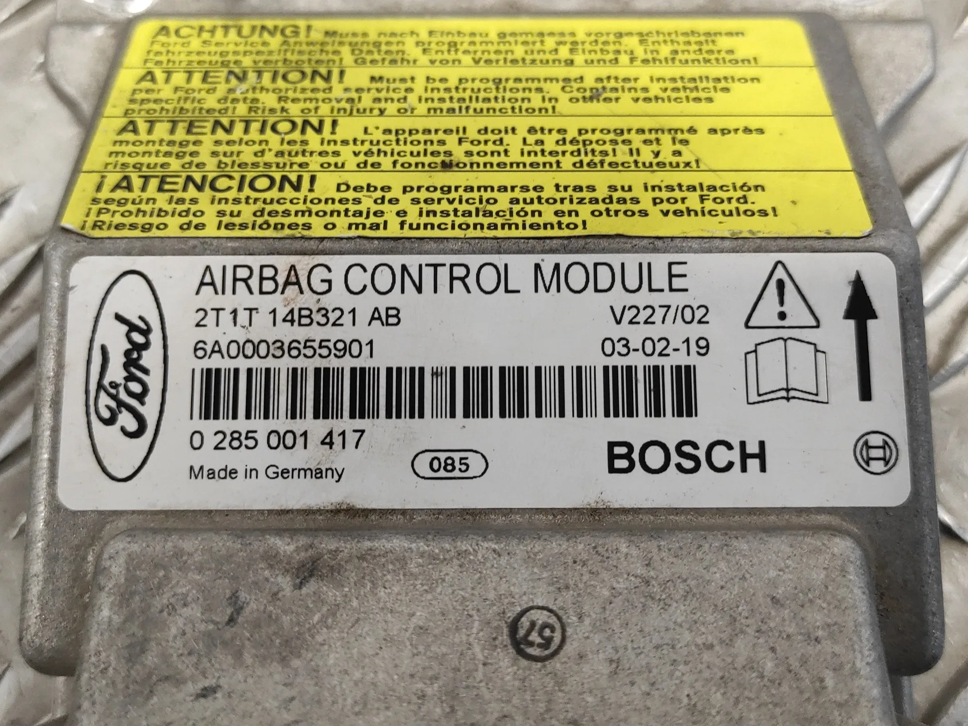 Centralita Airbag para Ford Transit Connect (Tc7)