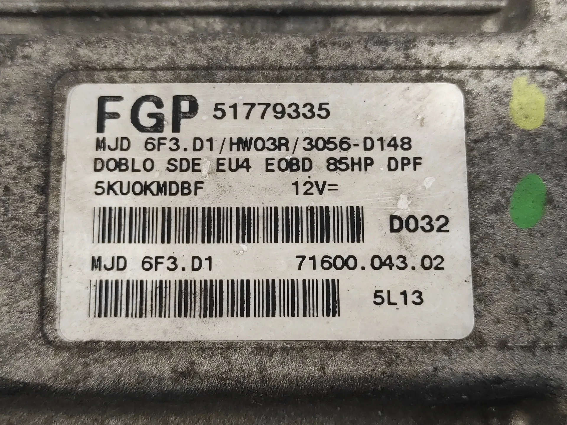 Centralita Motor Uce para Fiat Doblo (119)