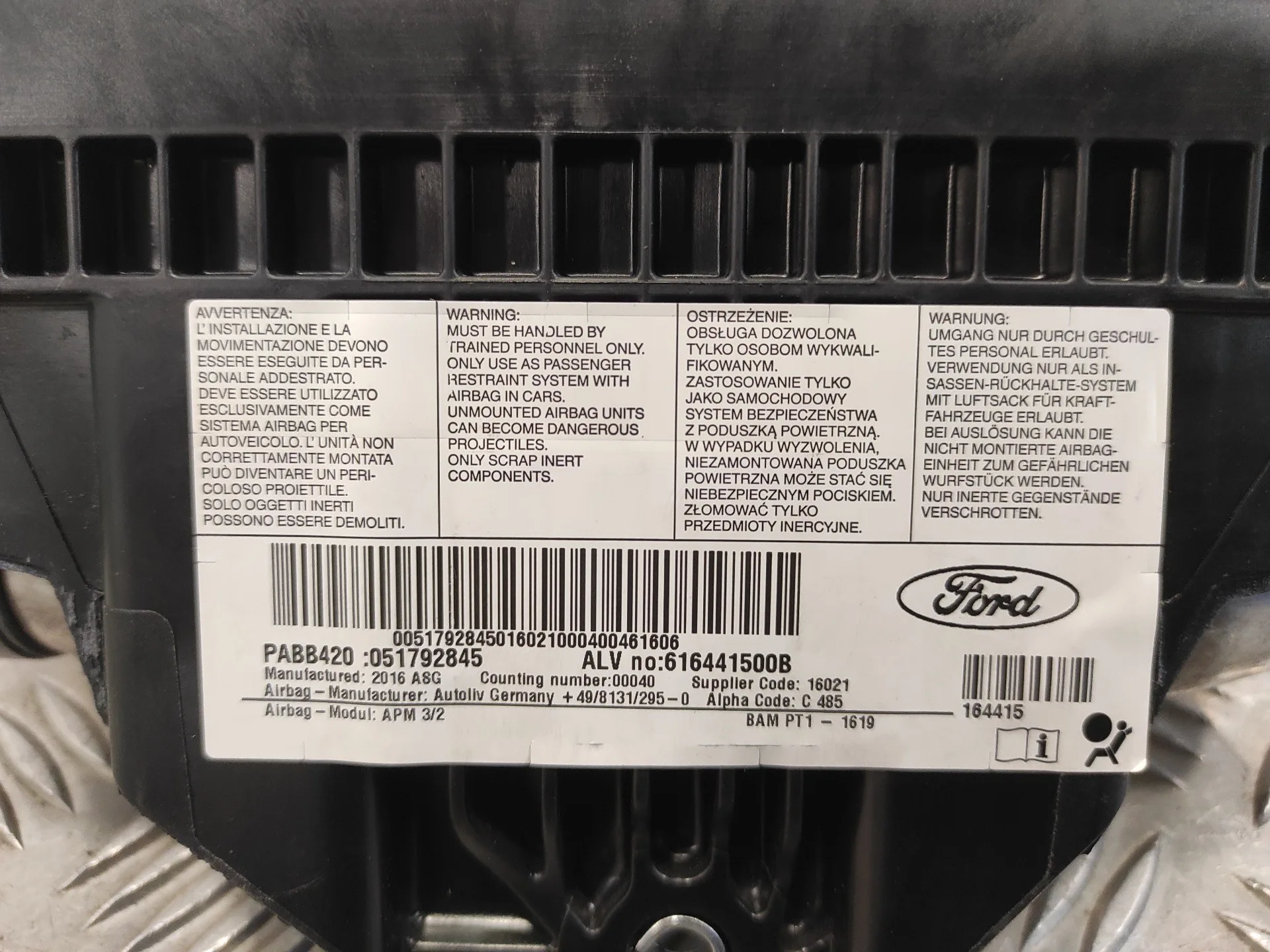 Airbag Delantero Derecho para Ford Ka (Ccu)
