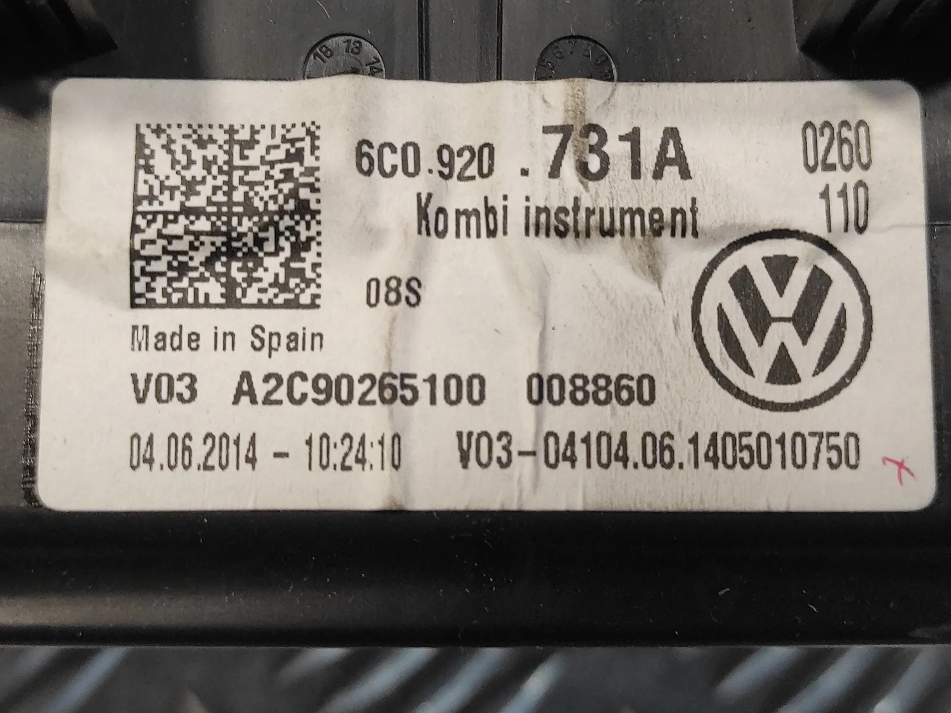 Cuadro Instrumentos para Volkswagen Polo (6R1)