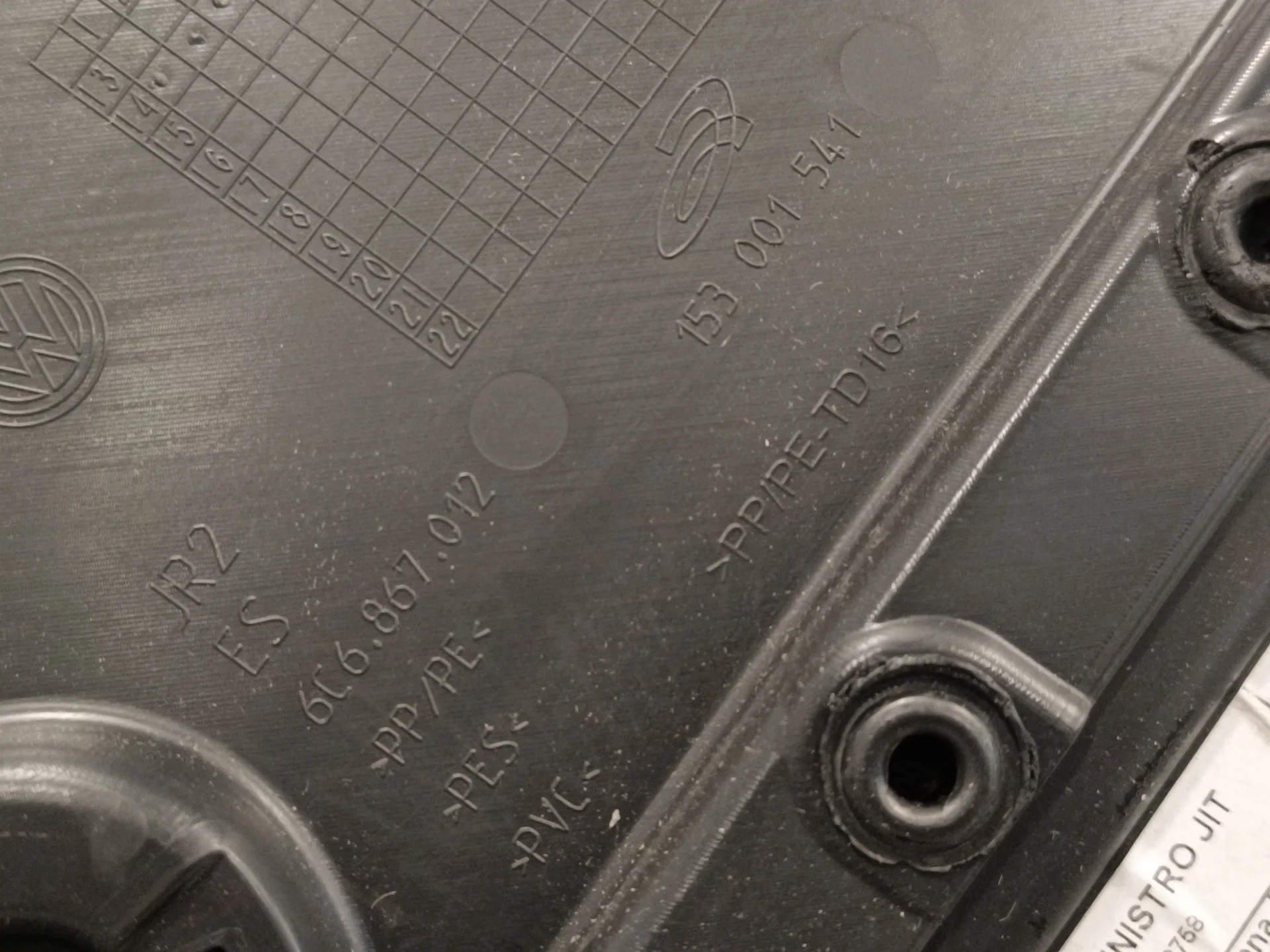Guarnecido Puerta Trasera Derecha para Volkswagen Polo (6R1)