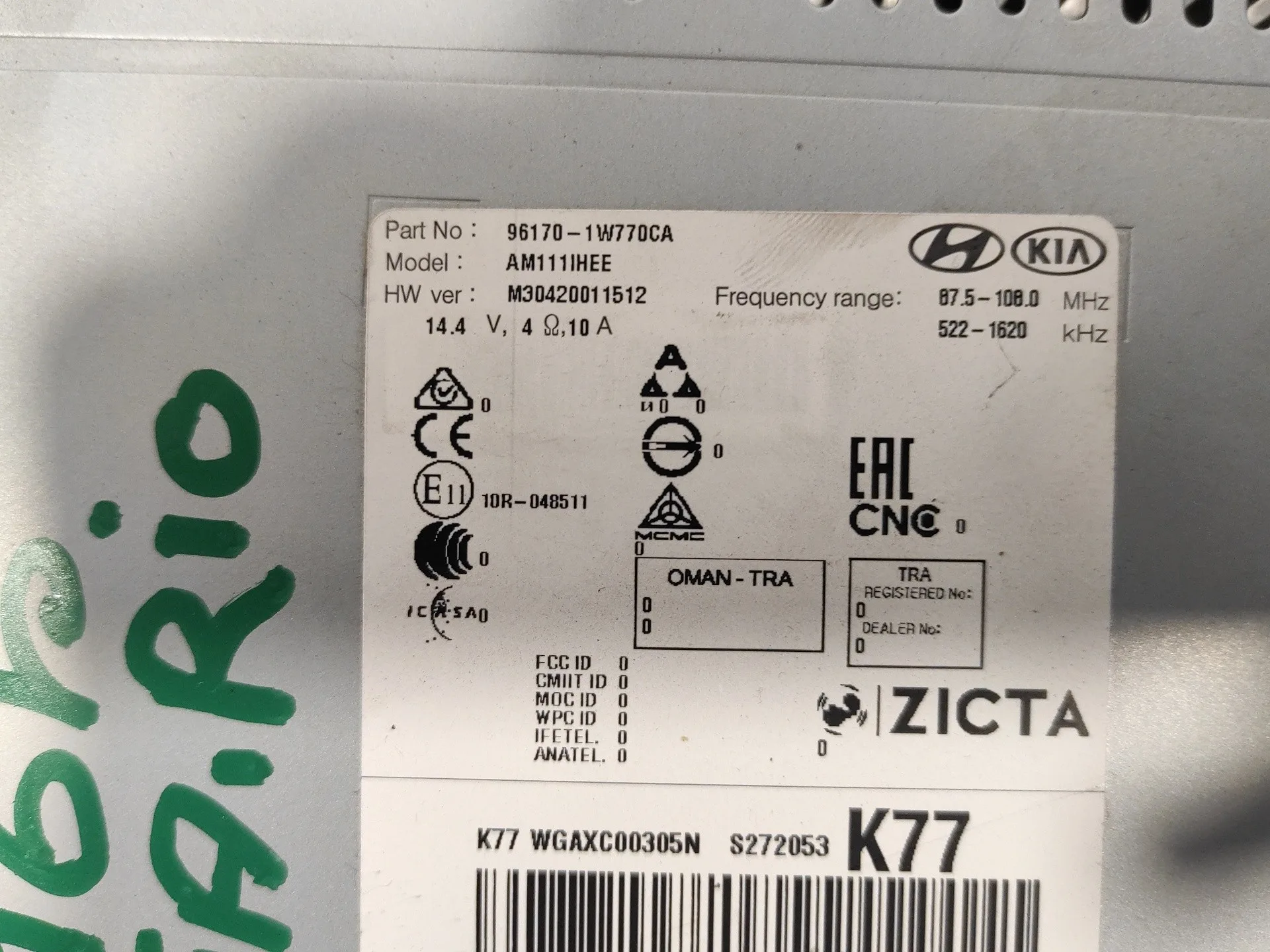 Sistema Audio / Radio Cd para Kia Rio Iii (Ub)