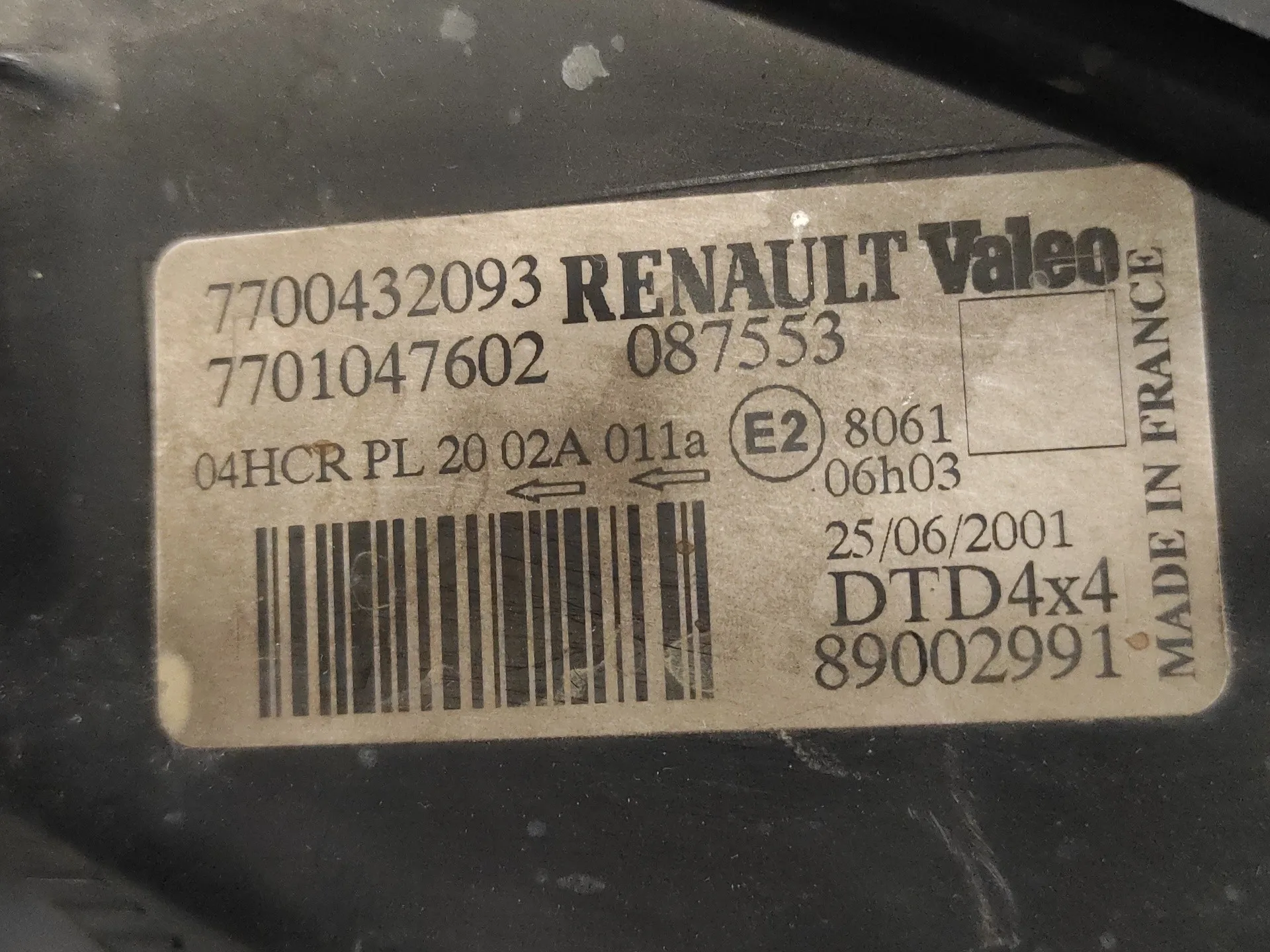 Faro Derecho para Renault Scenic Rx4 (Ja0)