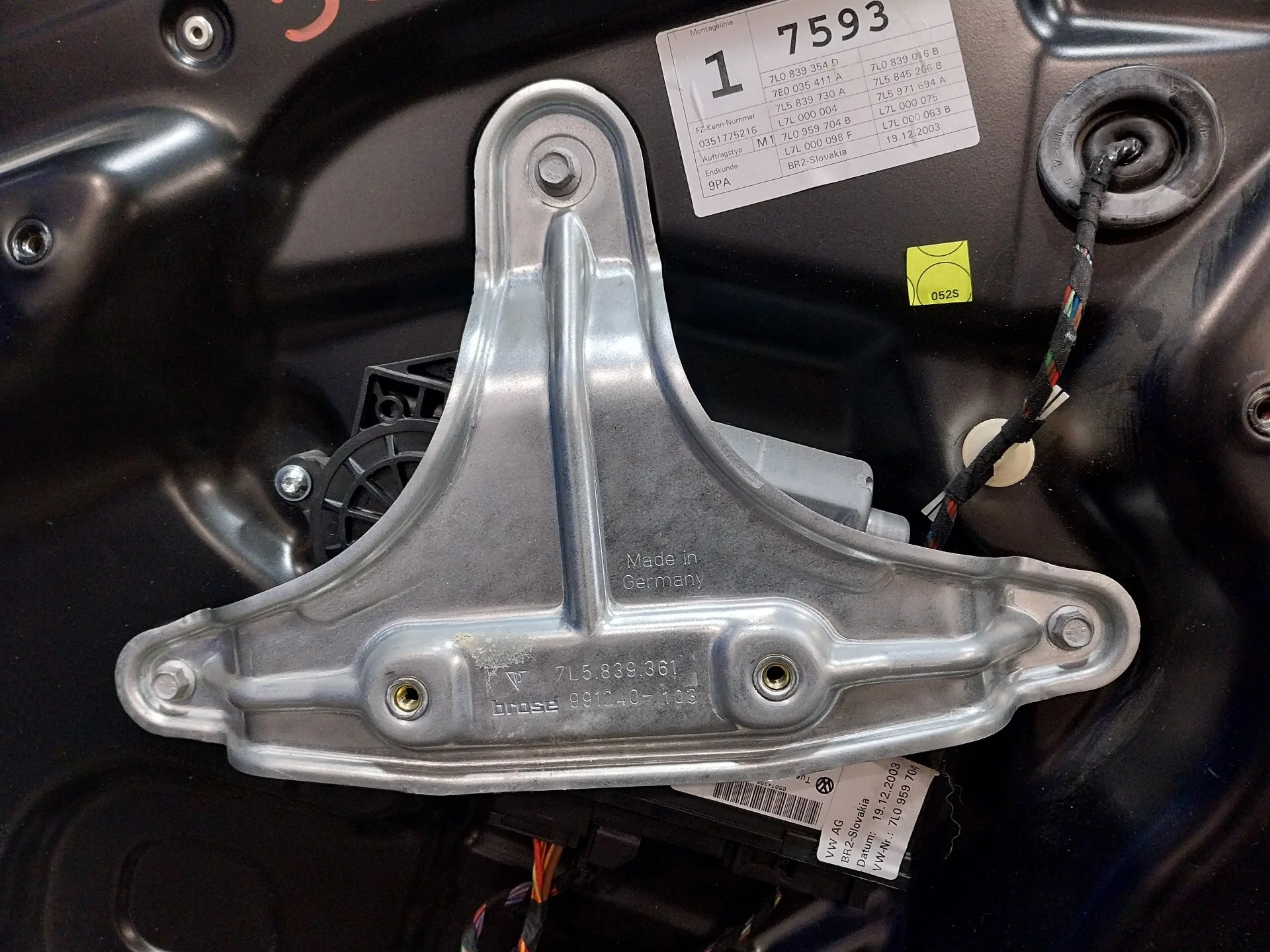 Elevalunas Trasero Derecho para Porsche Cayenne (Typ 9Pa)