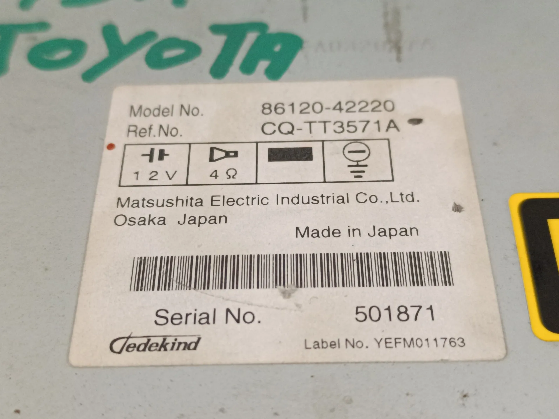 Sistema Audio / Radio Cd para Toyota Rav 4 (A3)