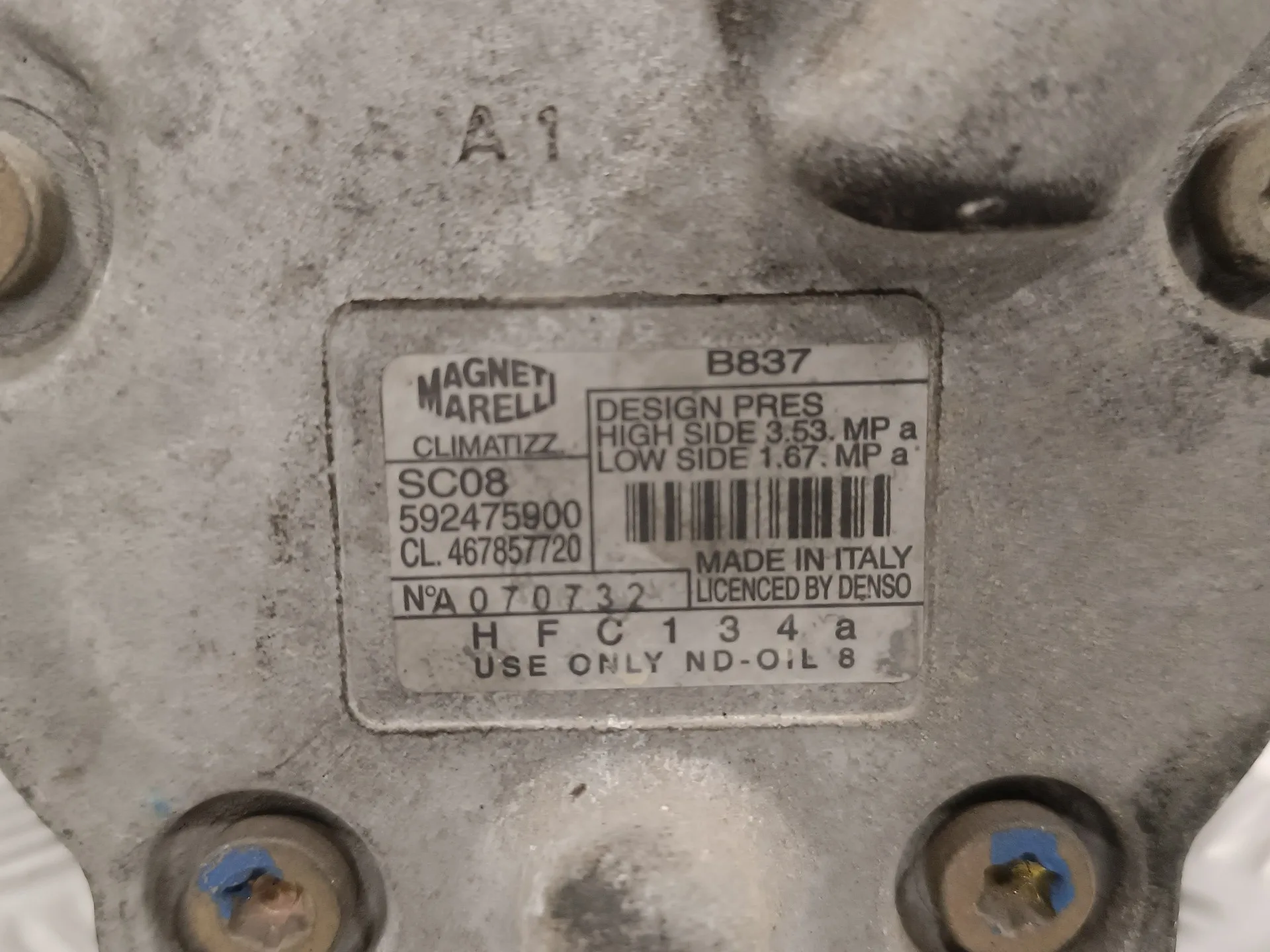 Compresor Aire Acondicionado para Fiat Punto Berlina (188)