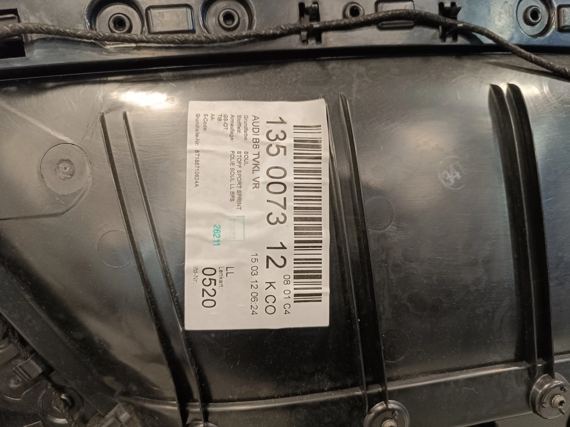 Guarnecido Puerta Delantera Derecha para Audi A5 Coupe (8T)