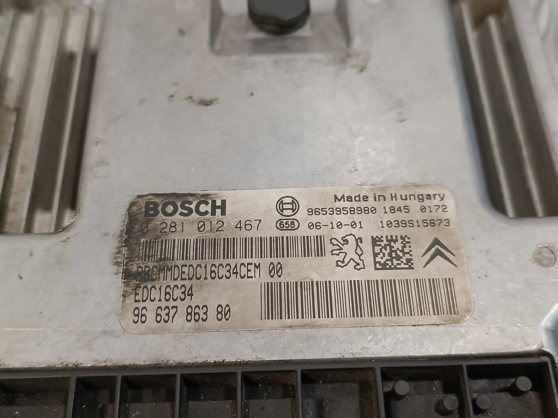 Centralita Motor Uce para Peugeot 207