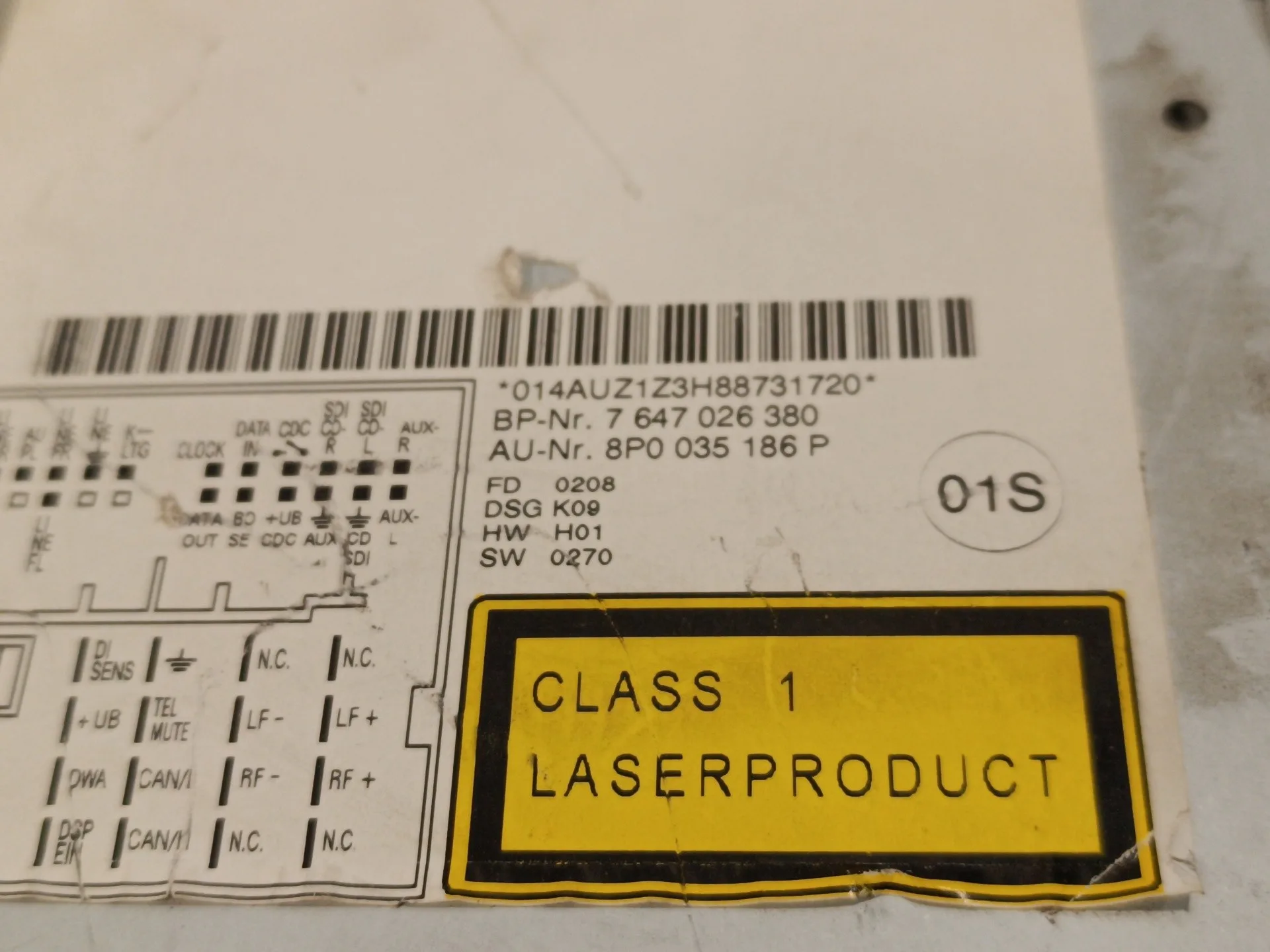 Sistema Audio / Radio Cd para Audi A3 Sportback (8P)