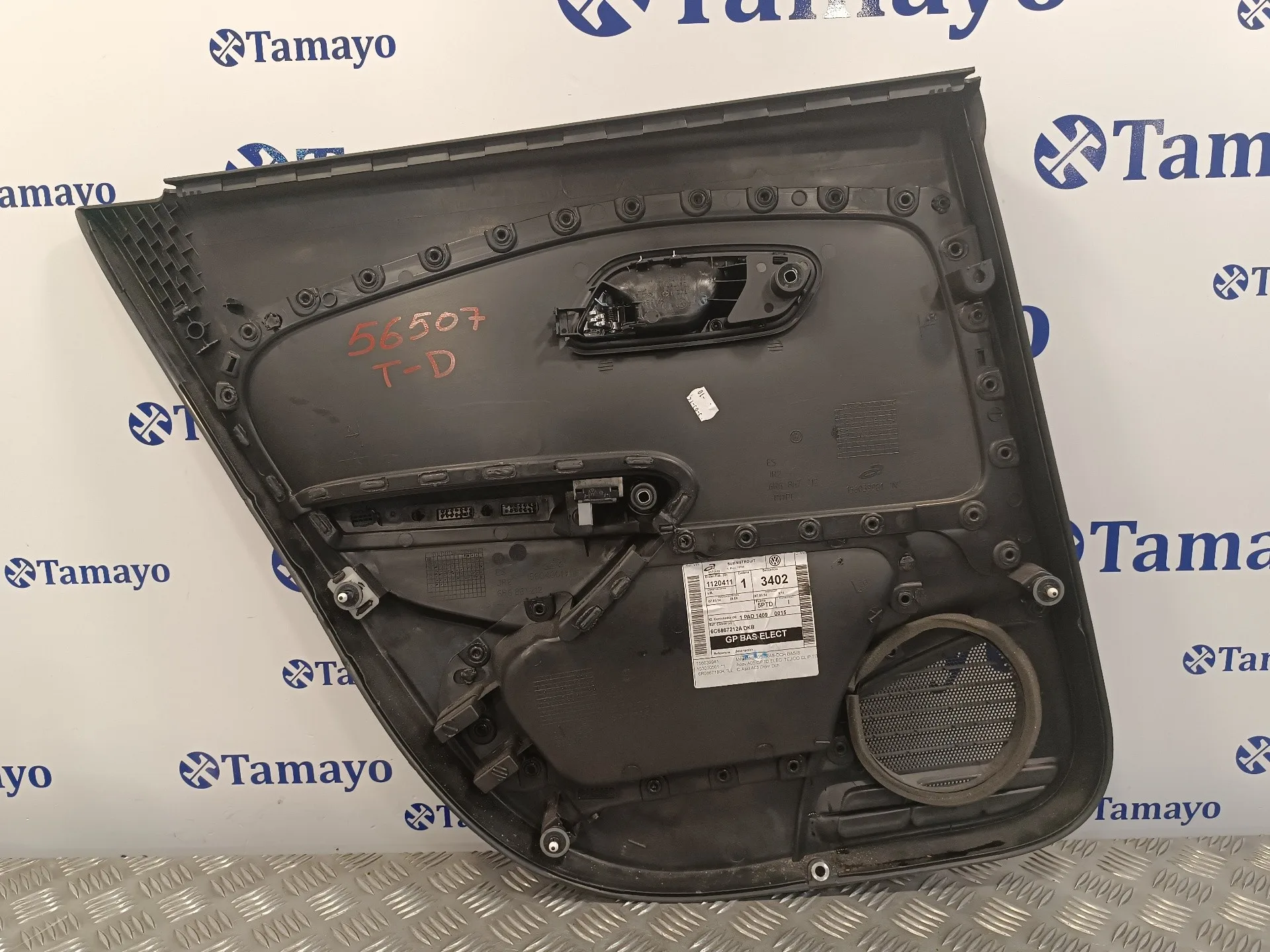 Guarnecido Puerta Trasera Derecha para Volkswagen Polo (6C1)