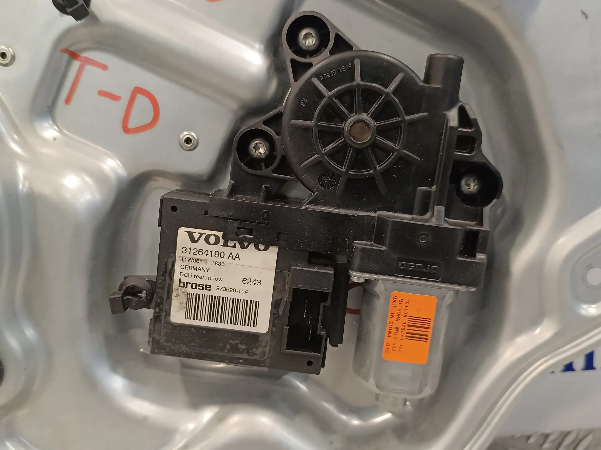 Elevalunas Trasero Derecho para Volvo S40 Berlina