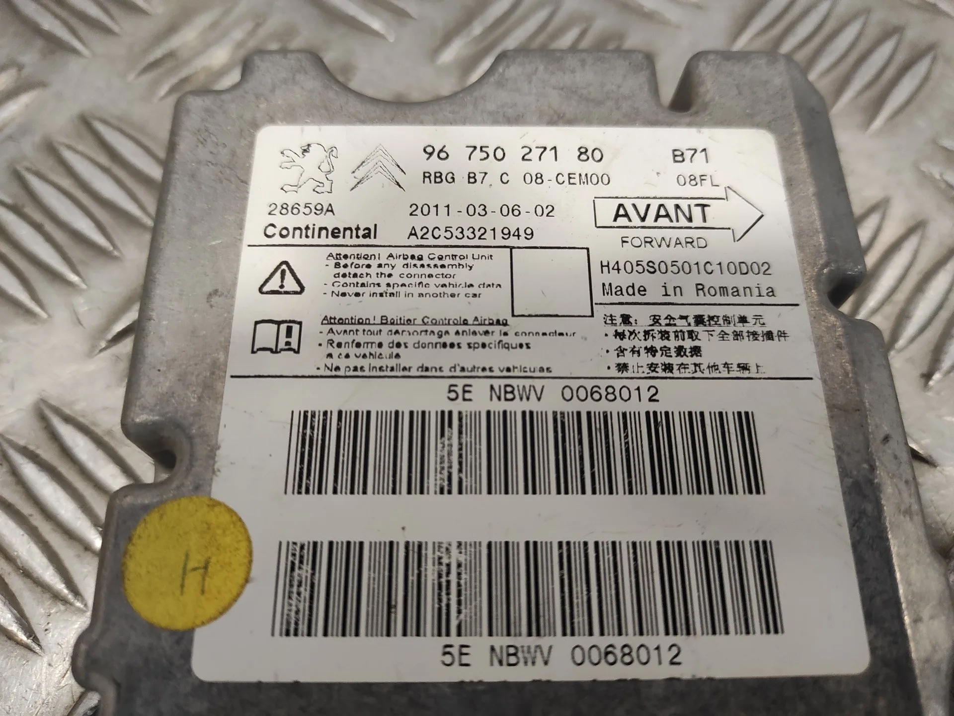 Centralita Airbag para Citroën C4 Ii (Nc_)