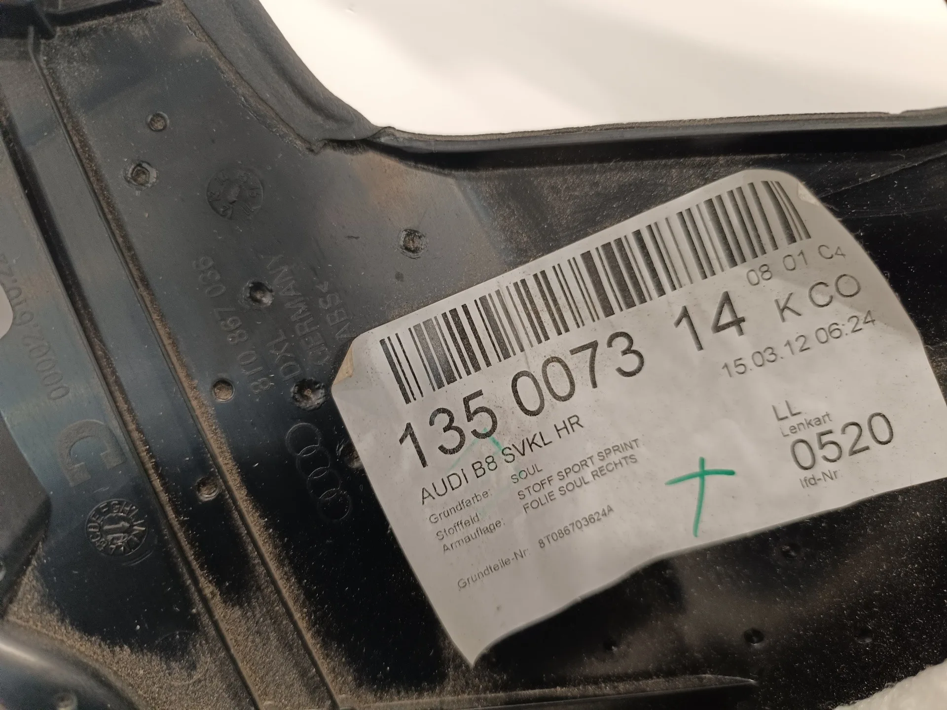 Guarnecido Puerta Trasera Derecha para Audi A5 Coupe (8T)