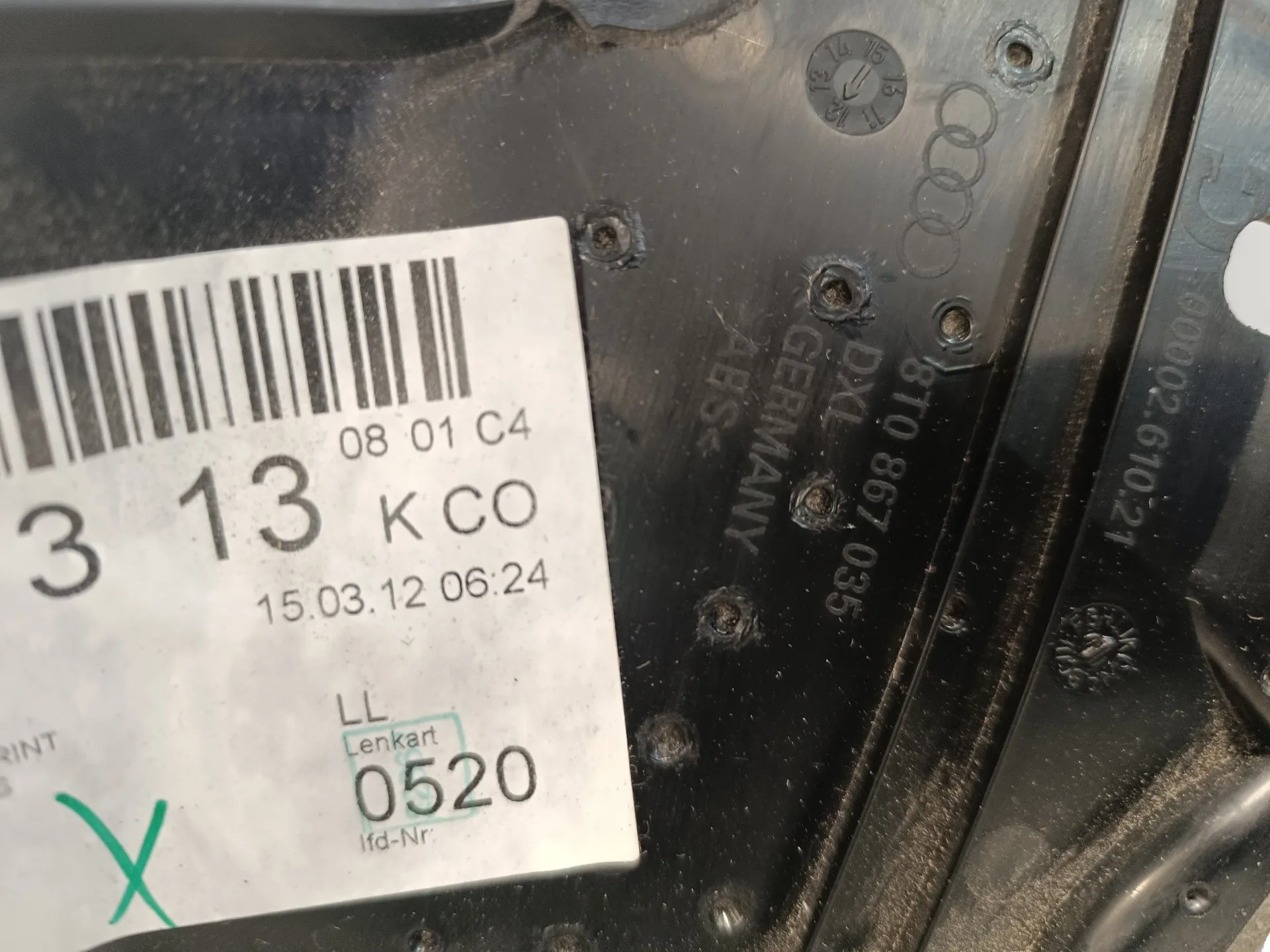 Guarnecido Puerta Trasera Izquierda para Audi A5 Coupe (8T)