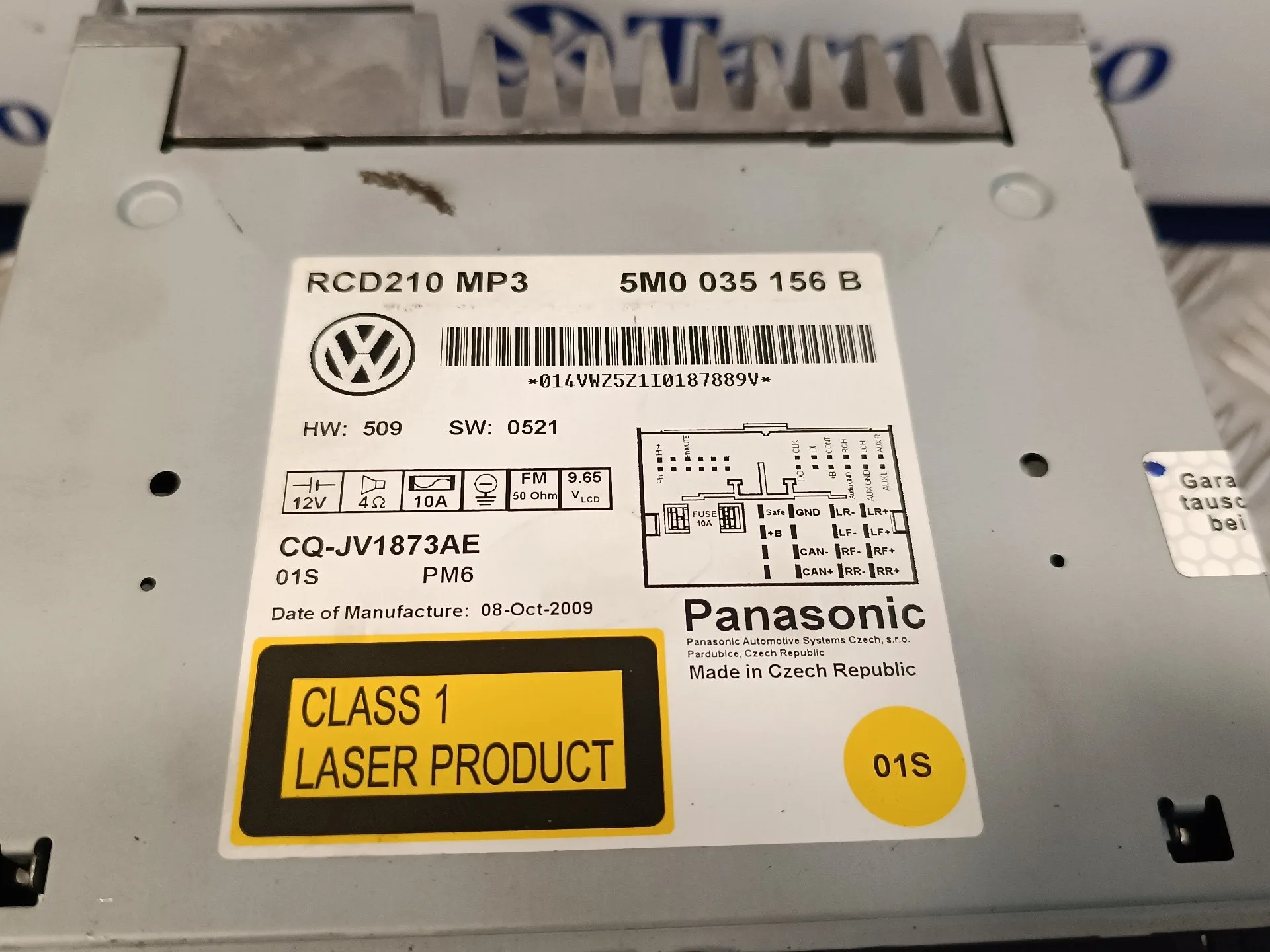 Sistema Audio / Radio Cd para Volkswagen Polo (6R1)