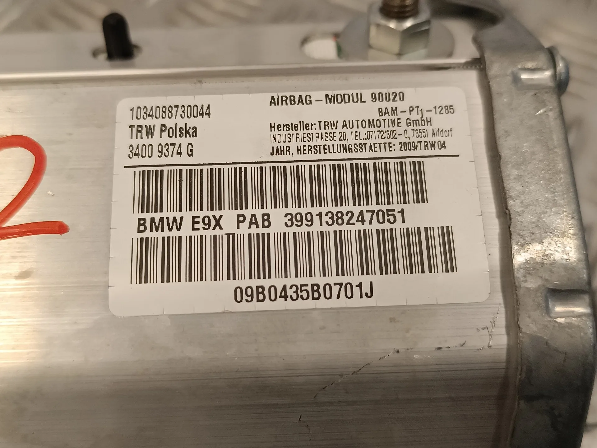 Airbag Delantero Derecho para Bmw Serie 3 Touring (E91)
