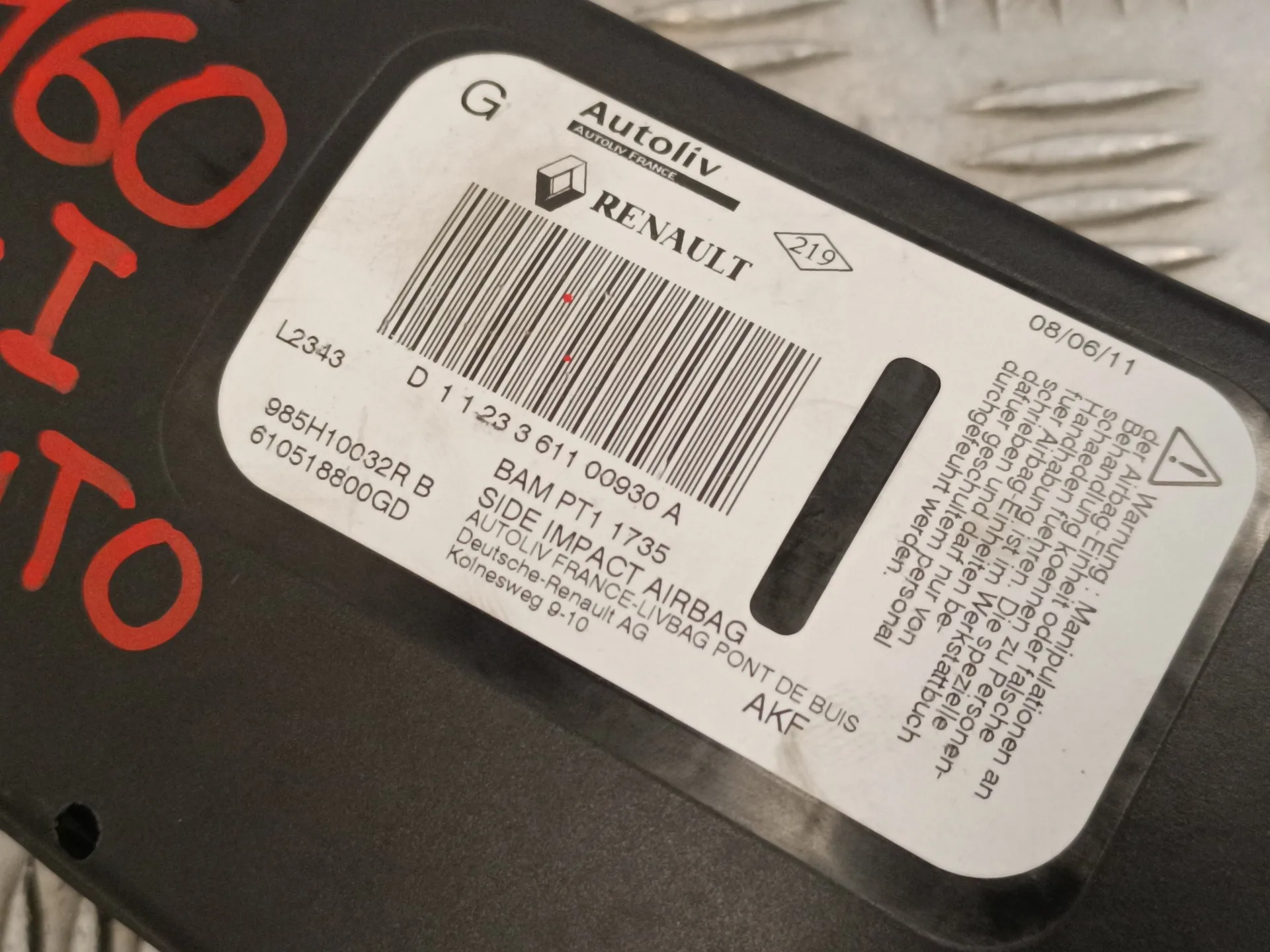 Airbag Lateral Delantero Izquierdo para Renault Scenic Iii