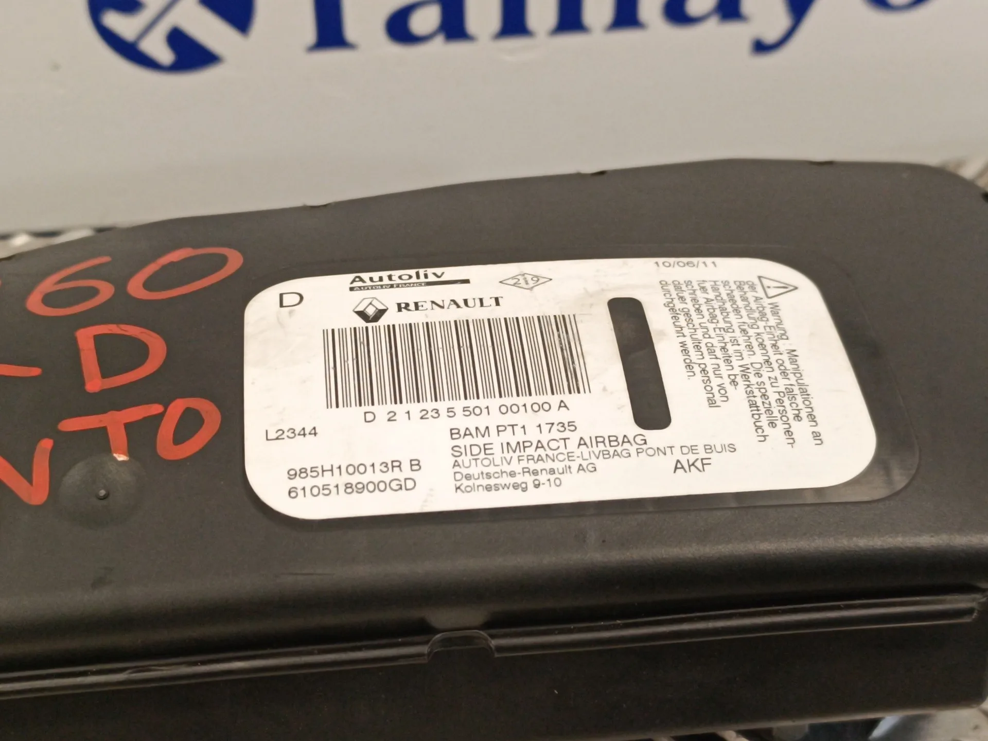 Airbag Asiento Delantero Derecho para Renault Scenic Iii