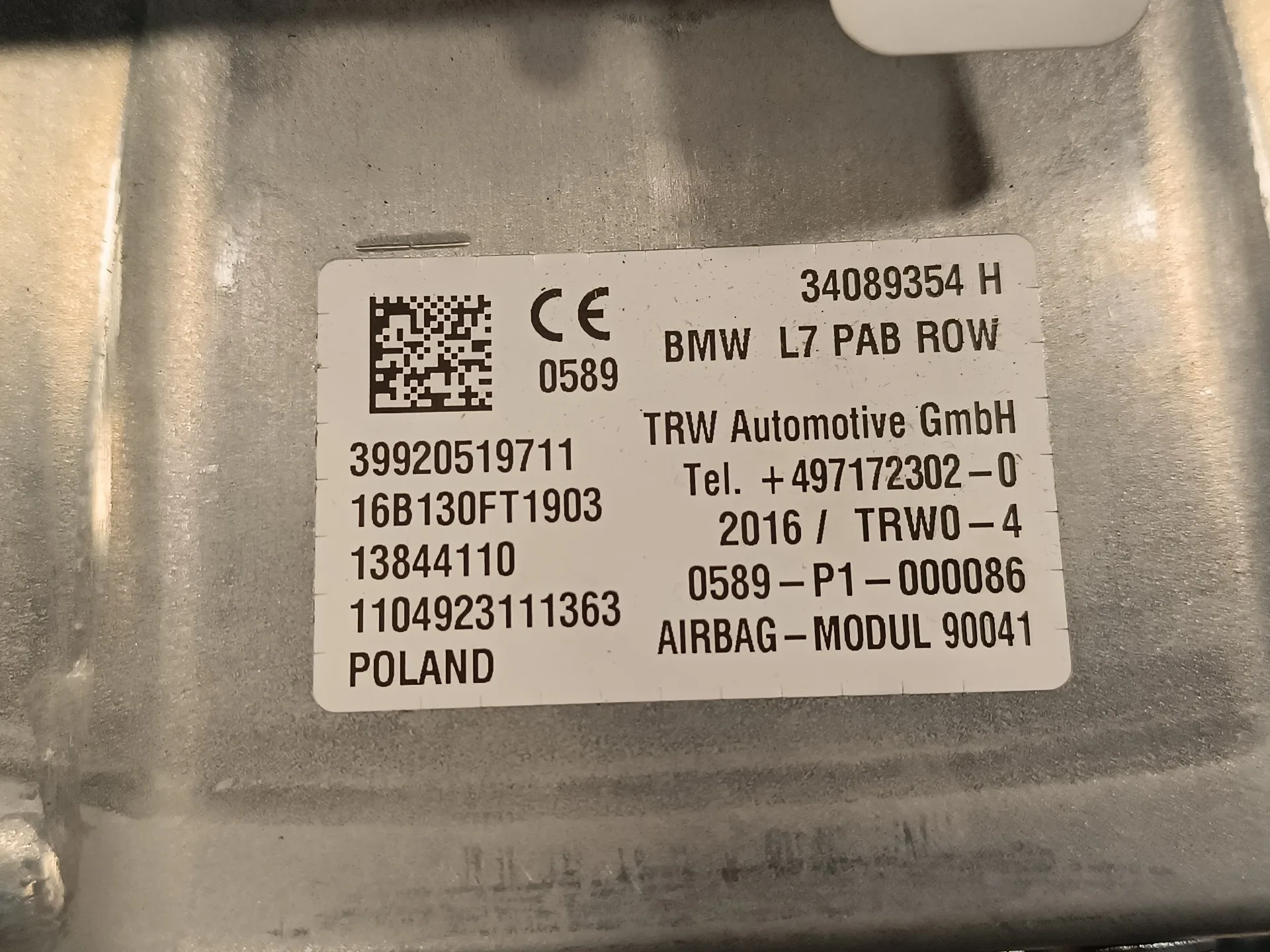 Airbag Delantero Derecho para Bmw Serie 1 Lim F21