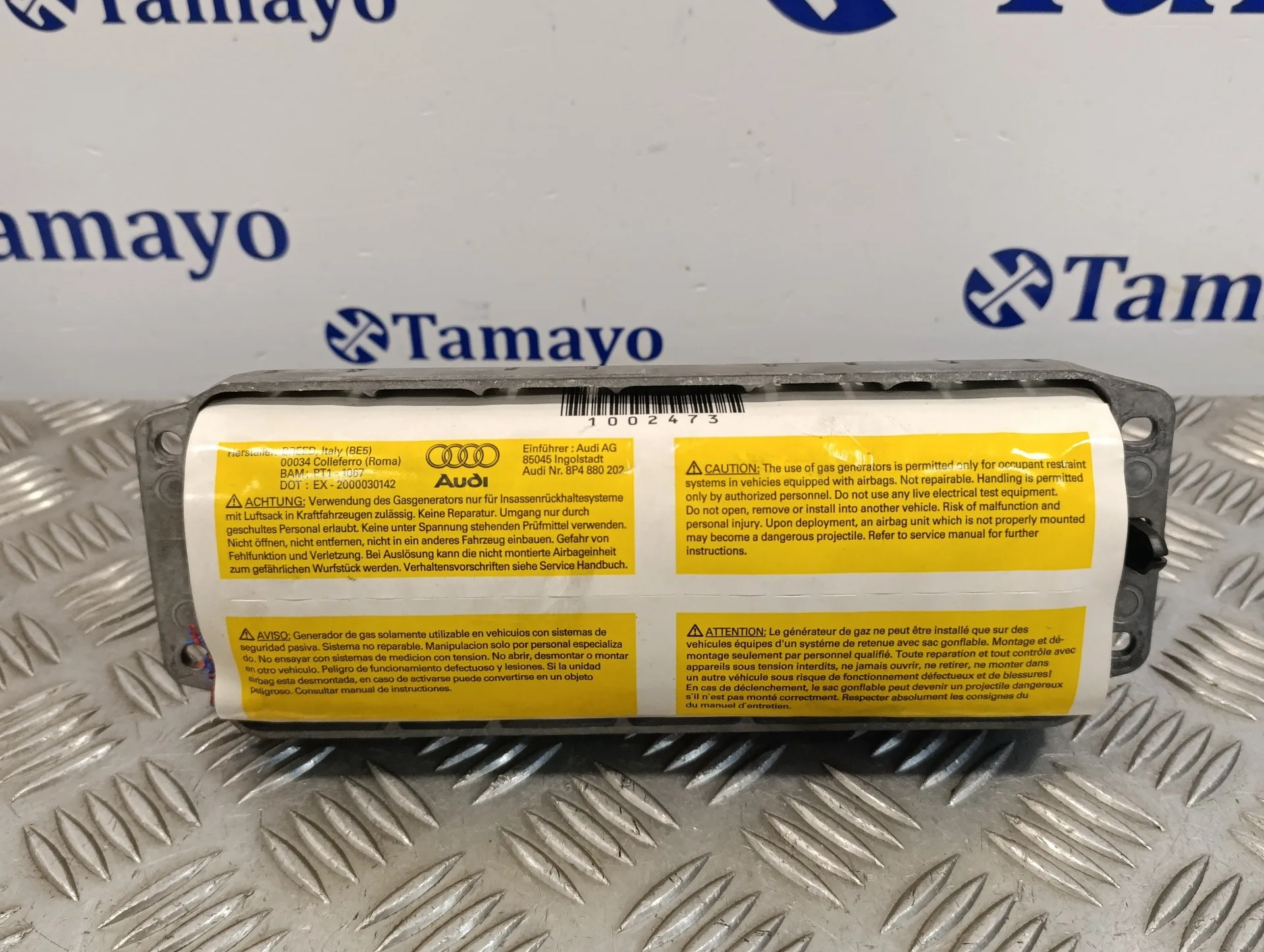 Airbag Delantero Derecho para Audi A3 Sportback (8P)