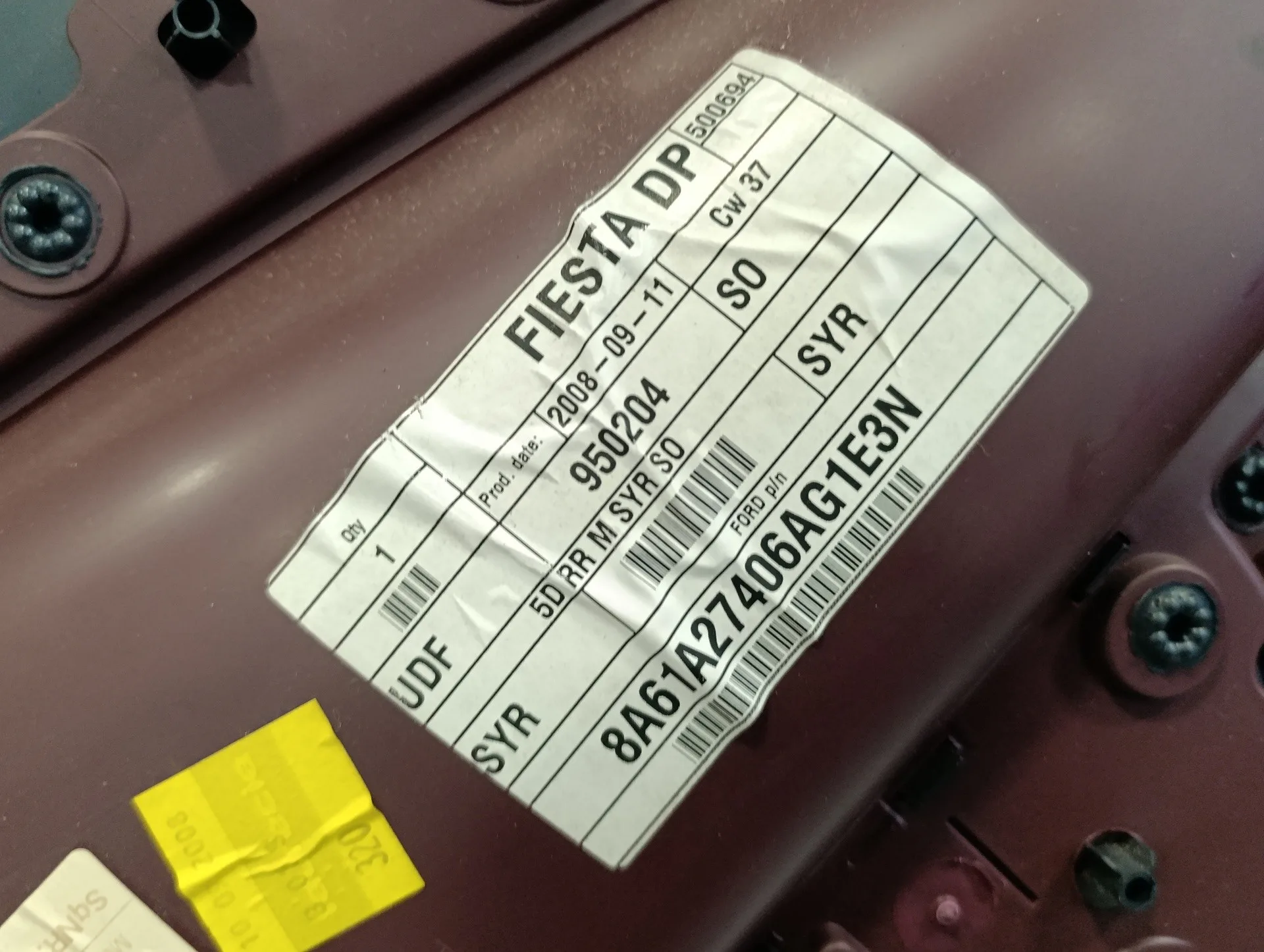 Guarnecido Puerta Trasera Derecha para Ford Fiesta (Cb1)