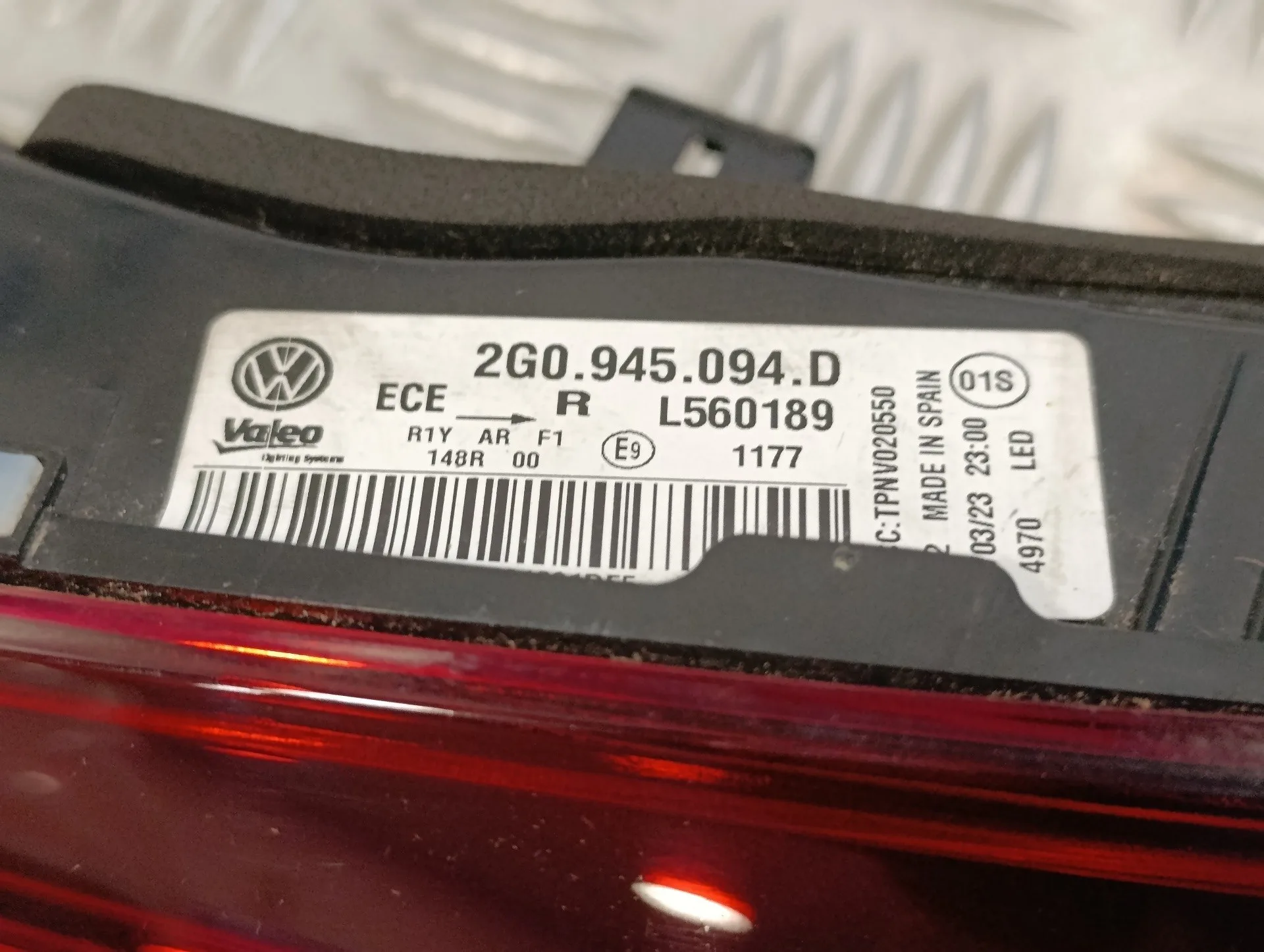 Piloto Trasero Derecho Interior para Volkswagen Polo