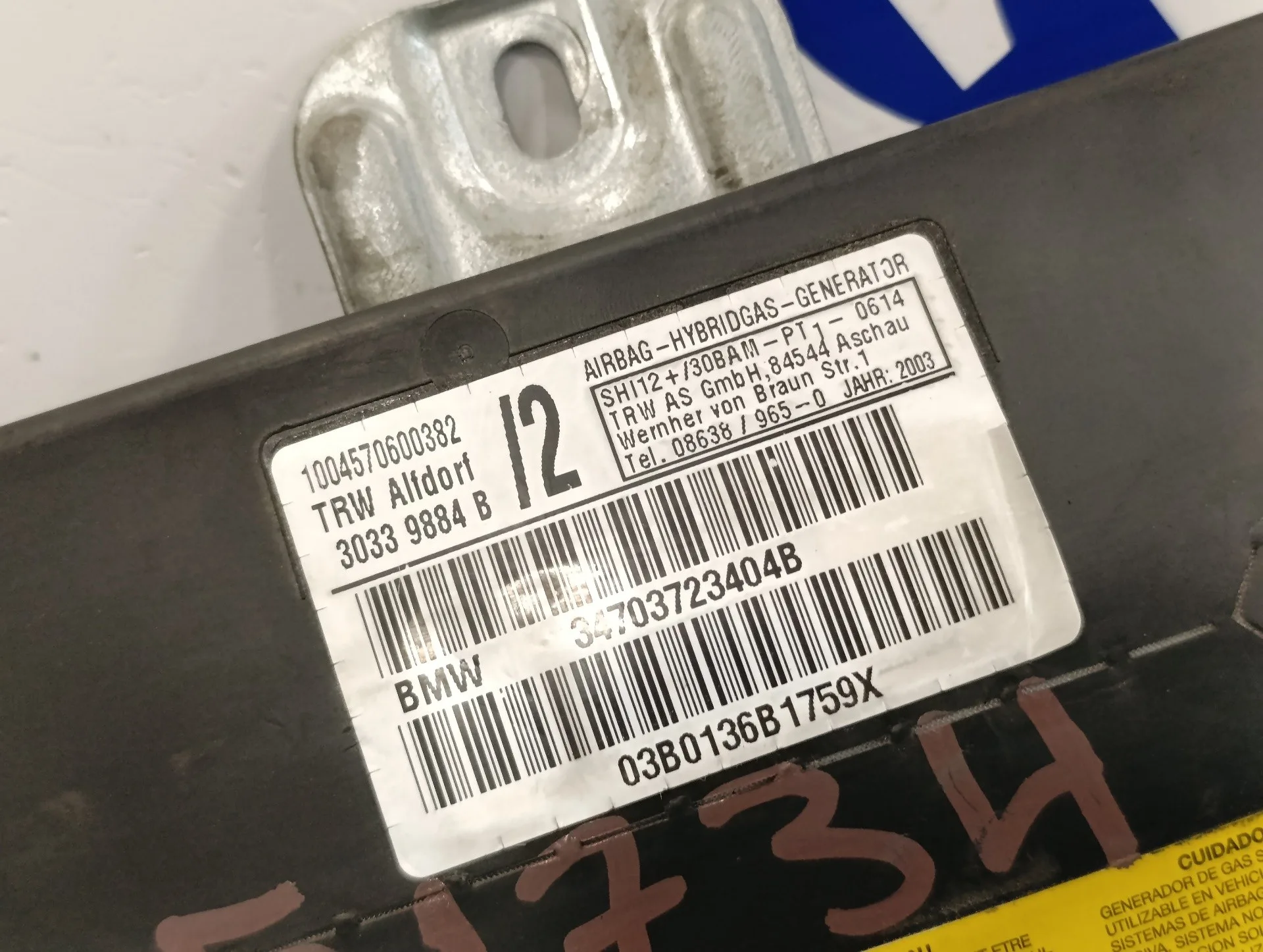 Airbag Lateral Delantero Derecho para Bmw X5 (E53)