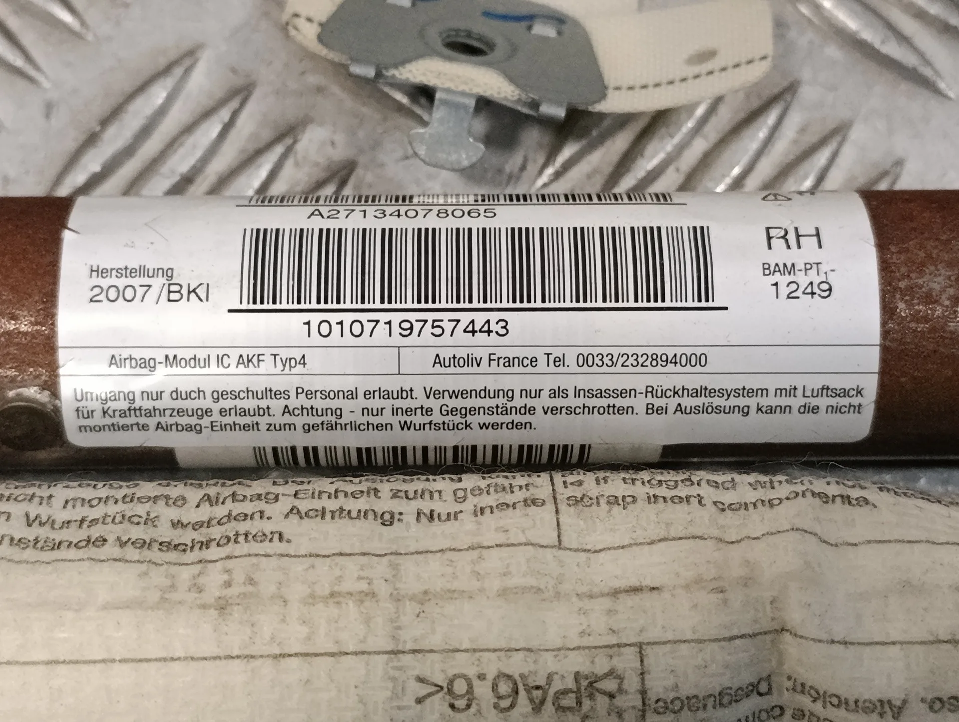 Airbag Cortina Delantero Derecho para Mini Mini (R56)