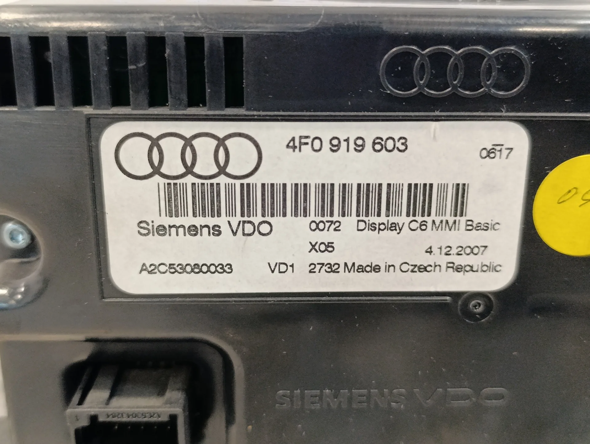 Pantalla Multifuncion para Audi A6 Berlina (4F2)