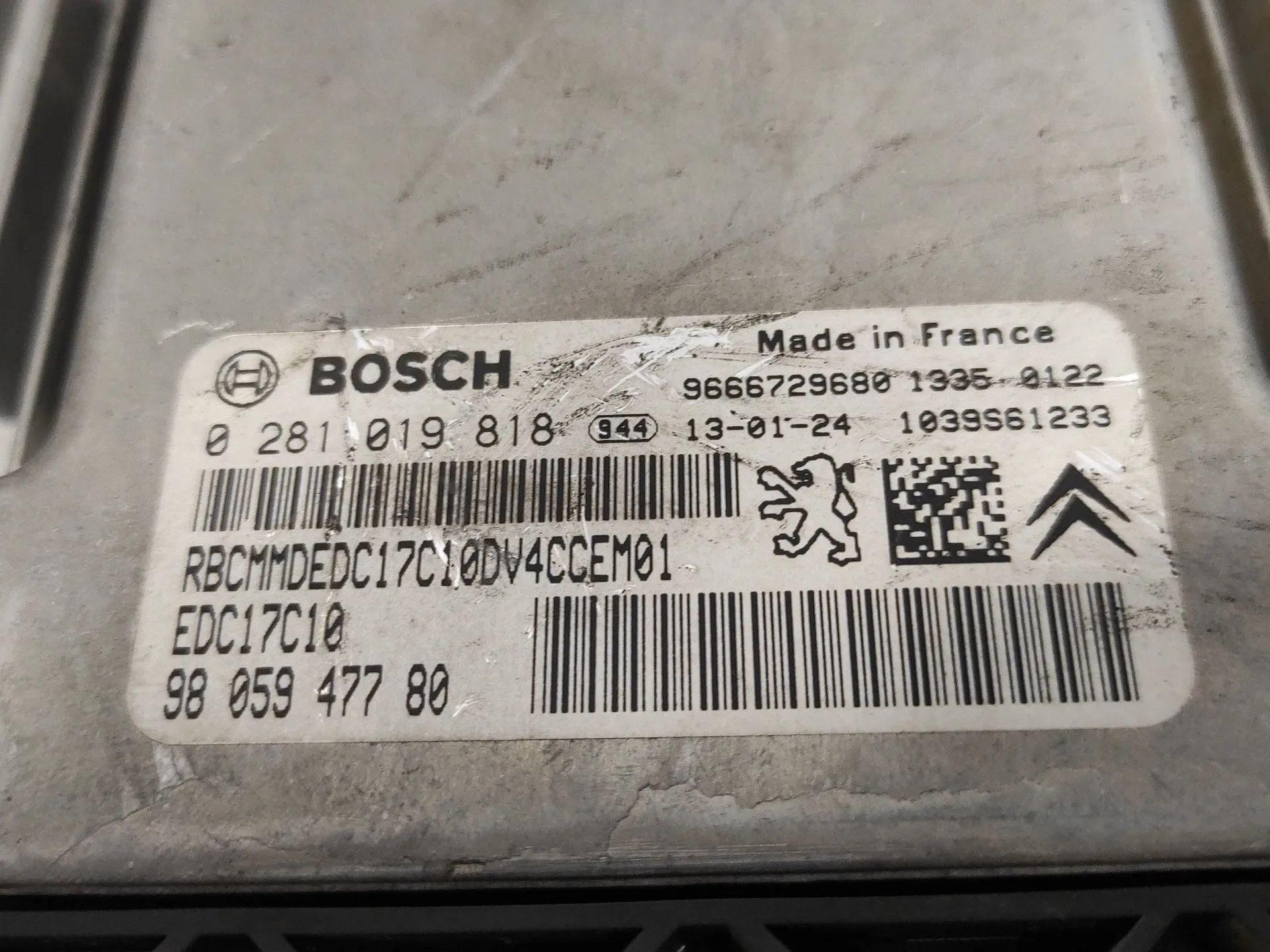 Centralita Motor Uce para Citroën C3