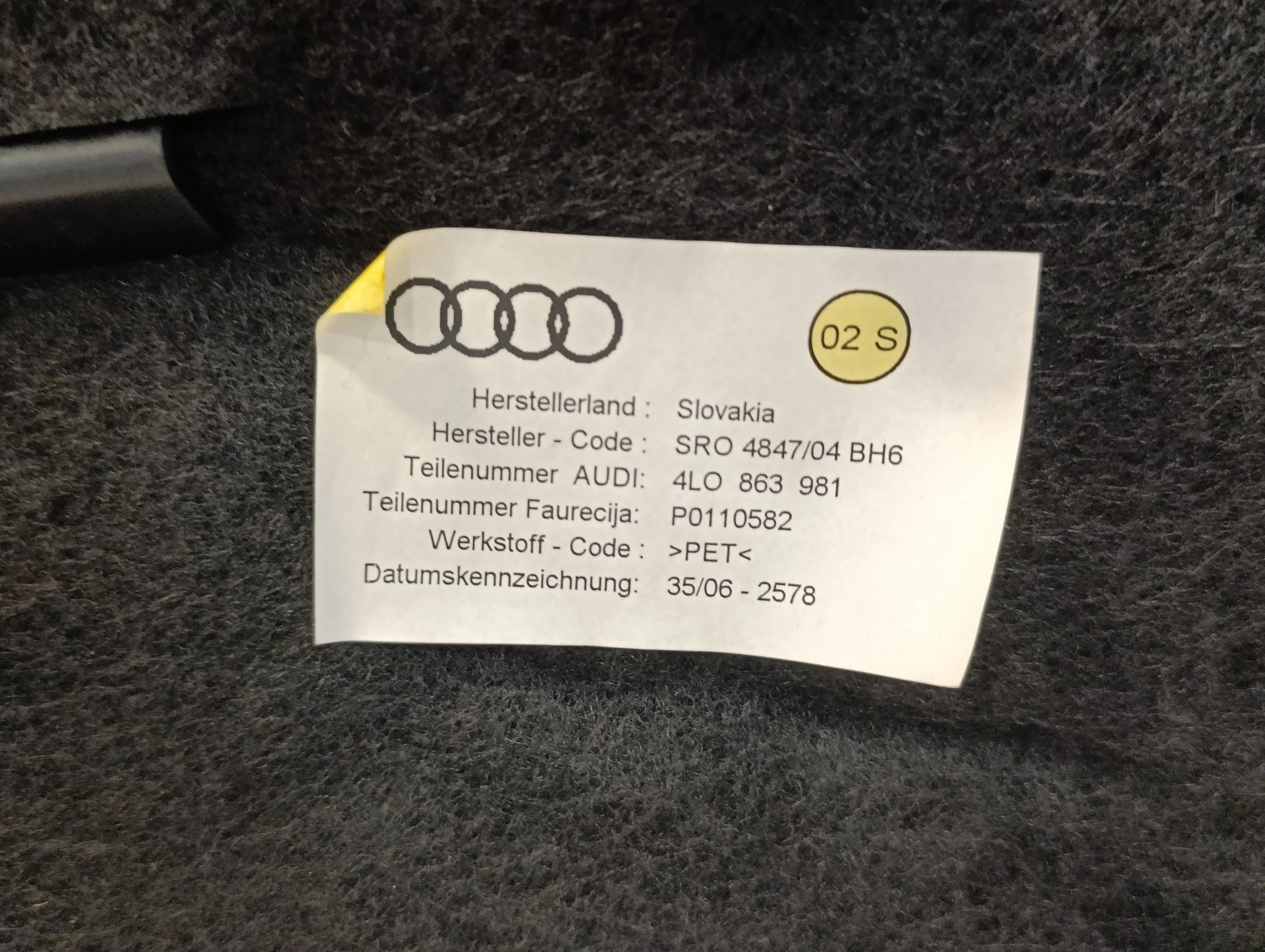 Guarnecido Puerta Trasera Derecha para Audi Q7 (4L)