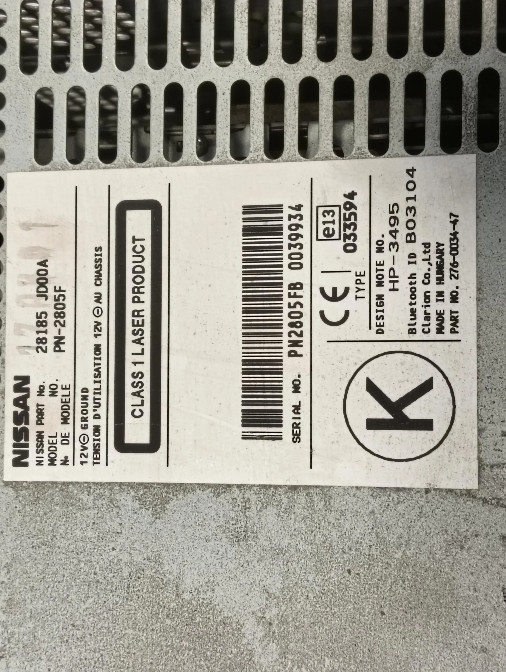 Sistema Audio / Radio Cd para Nissan Qashqai (J10)