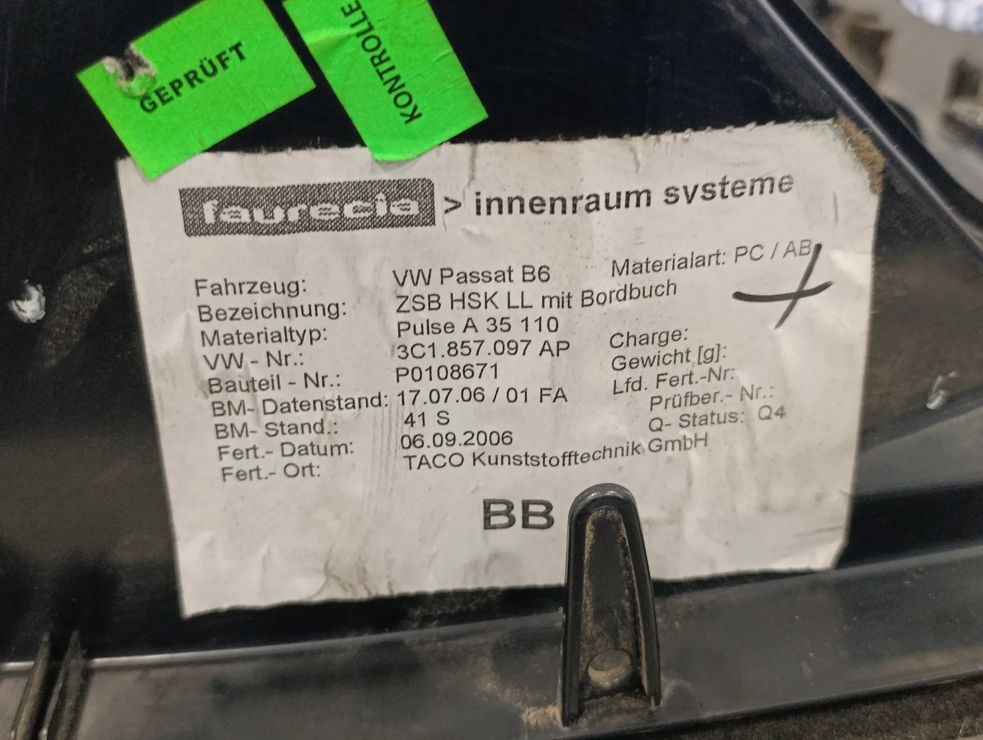 Guantera para Volkswagen Passat Variant (3C5)