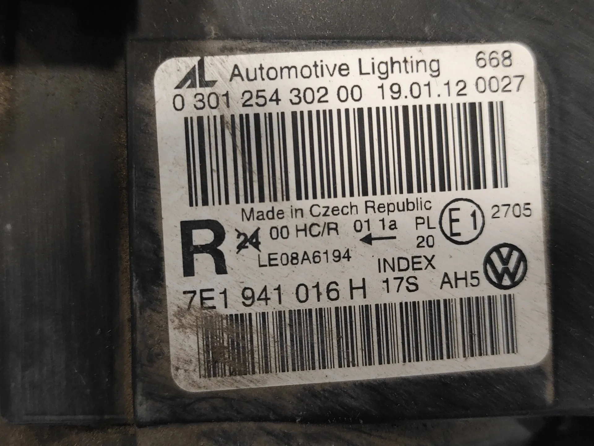 Faro Derecho para Volkswagen T5 Transporter (7E)