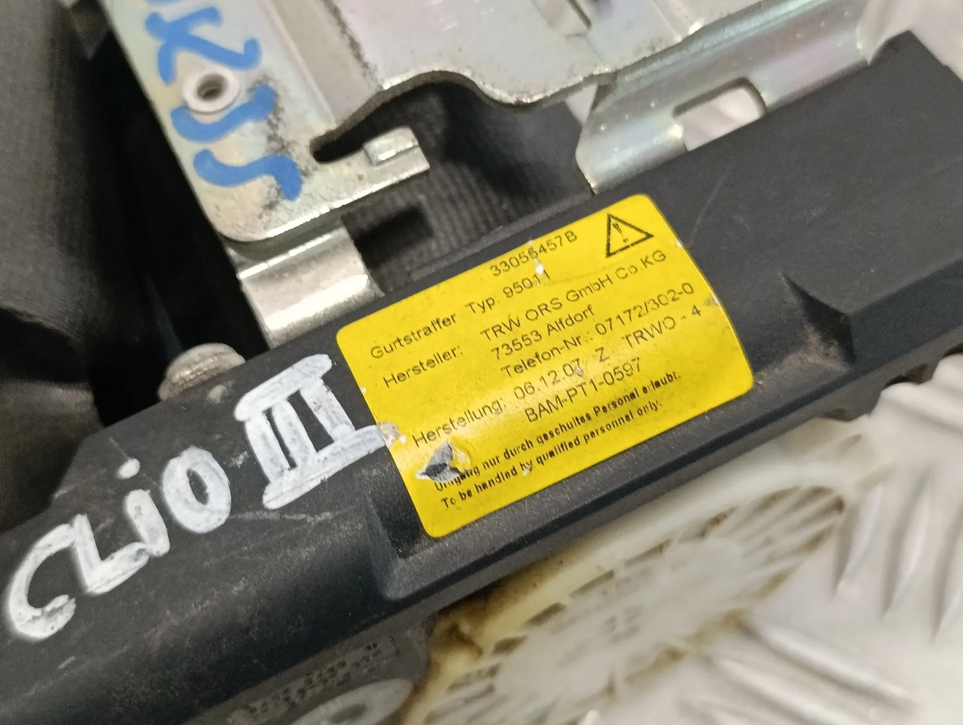 Cinturon Seguridad Trasero Derecho para Renault Clio Iii