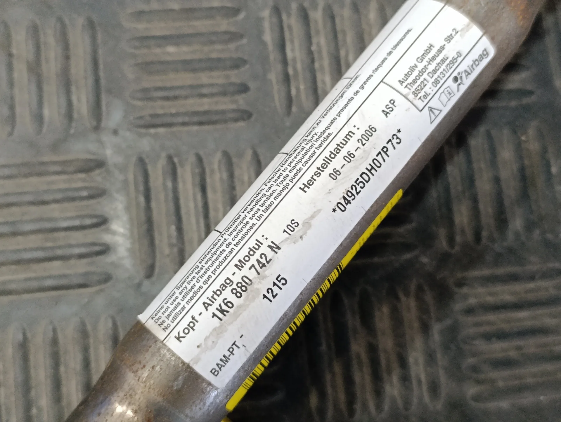 Airbag Cortina Delantero Derecho para Volkswagen Golf V Berlina (1K1)