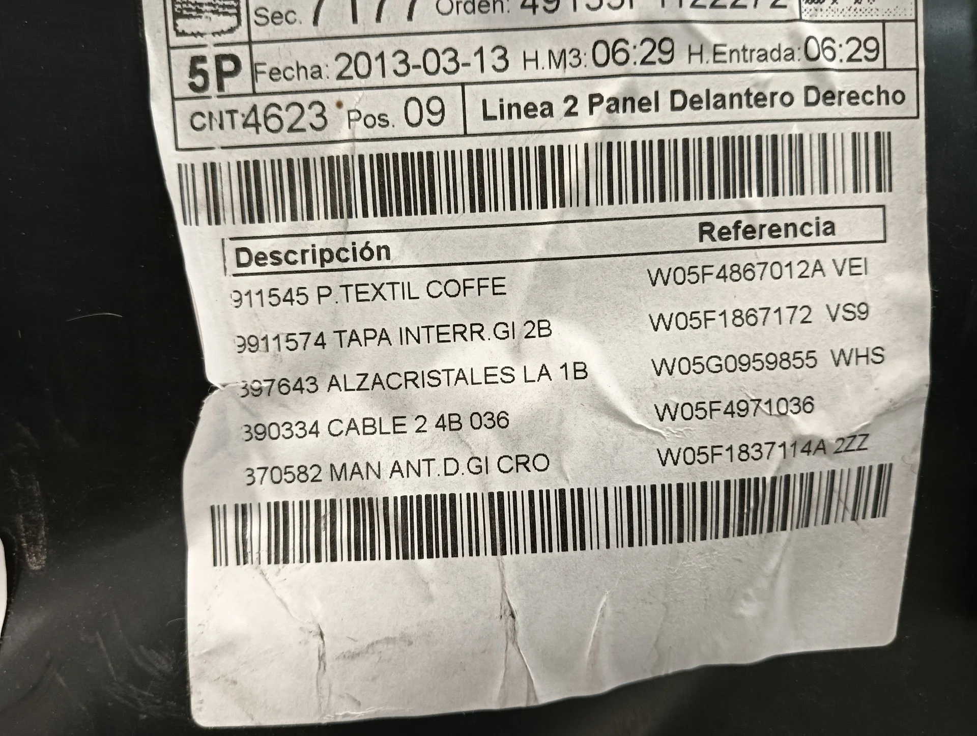 Guarnecido Puerta Delantera Derecha para Seat Leon (5F1)