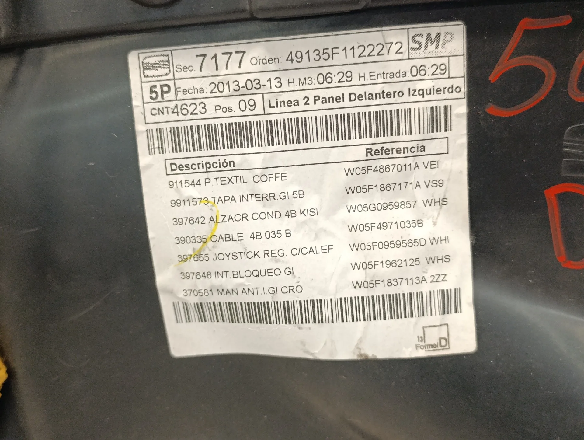 Guarnecido Puerta Delantera Izquierda para Seat Leon (5F1)